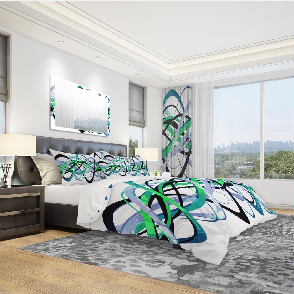 Designart BED3045-T 3 -Piece Green Twin Duvet cover Set