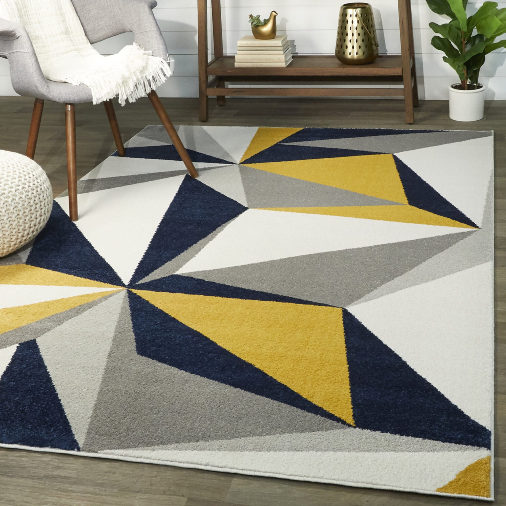 Balta 3007142 Jayce 5 x 7 (ft) Loomed Polypropylene Navy Rectangular Indoor Geometric Bohemian/Eclectic Area rug