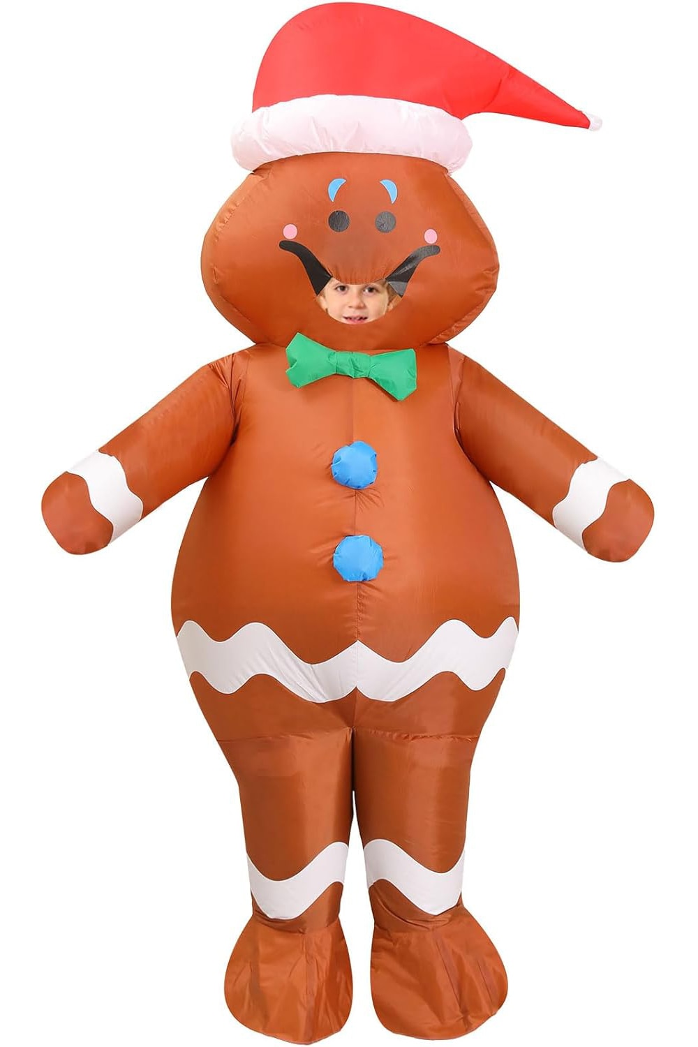 Etokfoks  Gingerbread Costume Kids Ages 9 12 Inflatable Christmas Costumes Blow up Xmas Ginger Bread Man Height 4 27 4 92