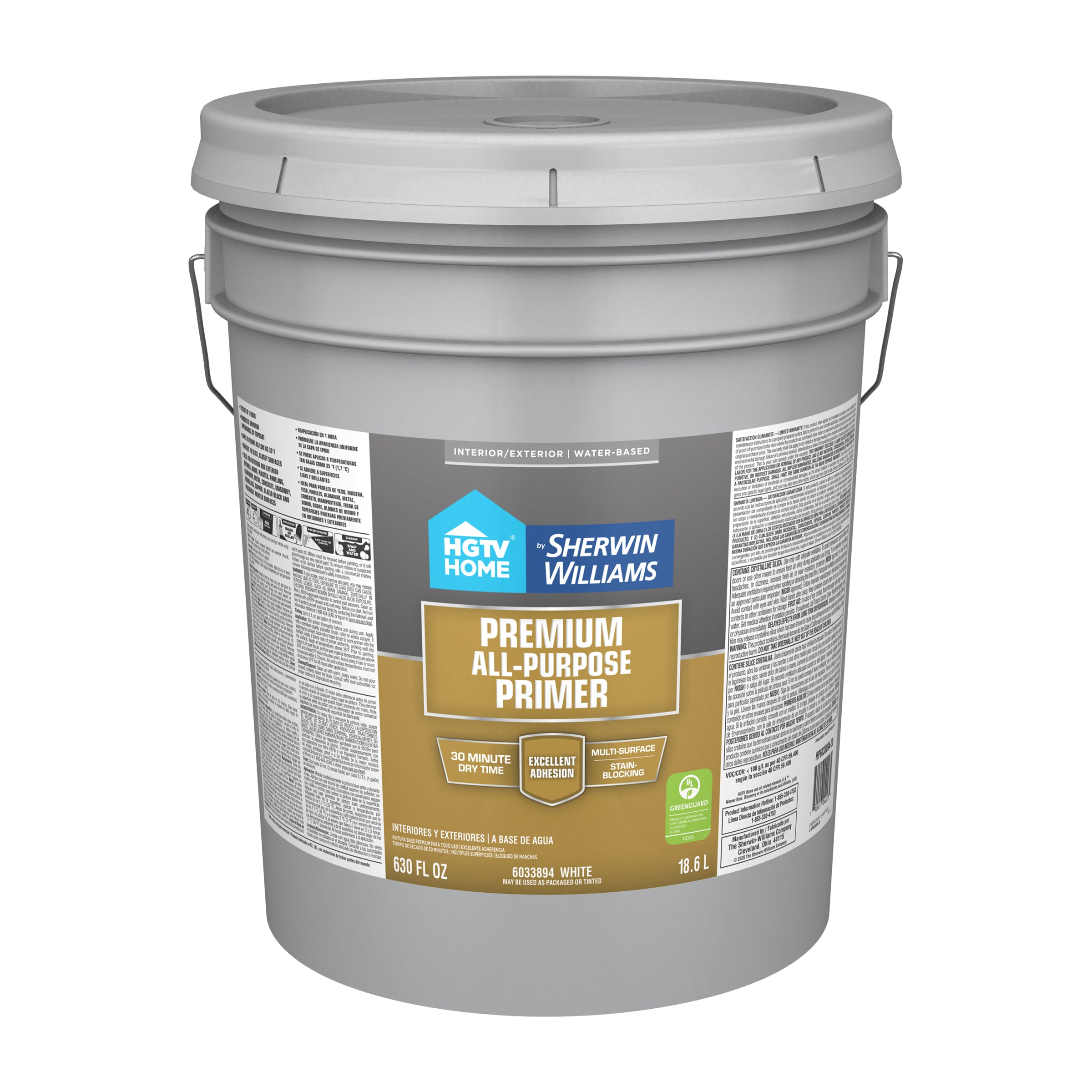 HGTV HOME by Sherwin-Williams HP6033894-20 All-Purpose Premium Interior/Exterior High hiding Water-based Wall and Ceiling Primer ( 5-gallon )