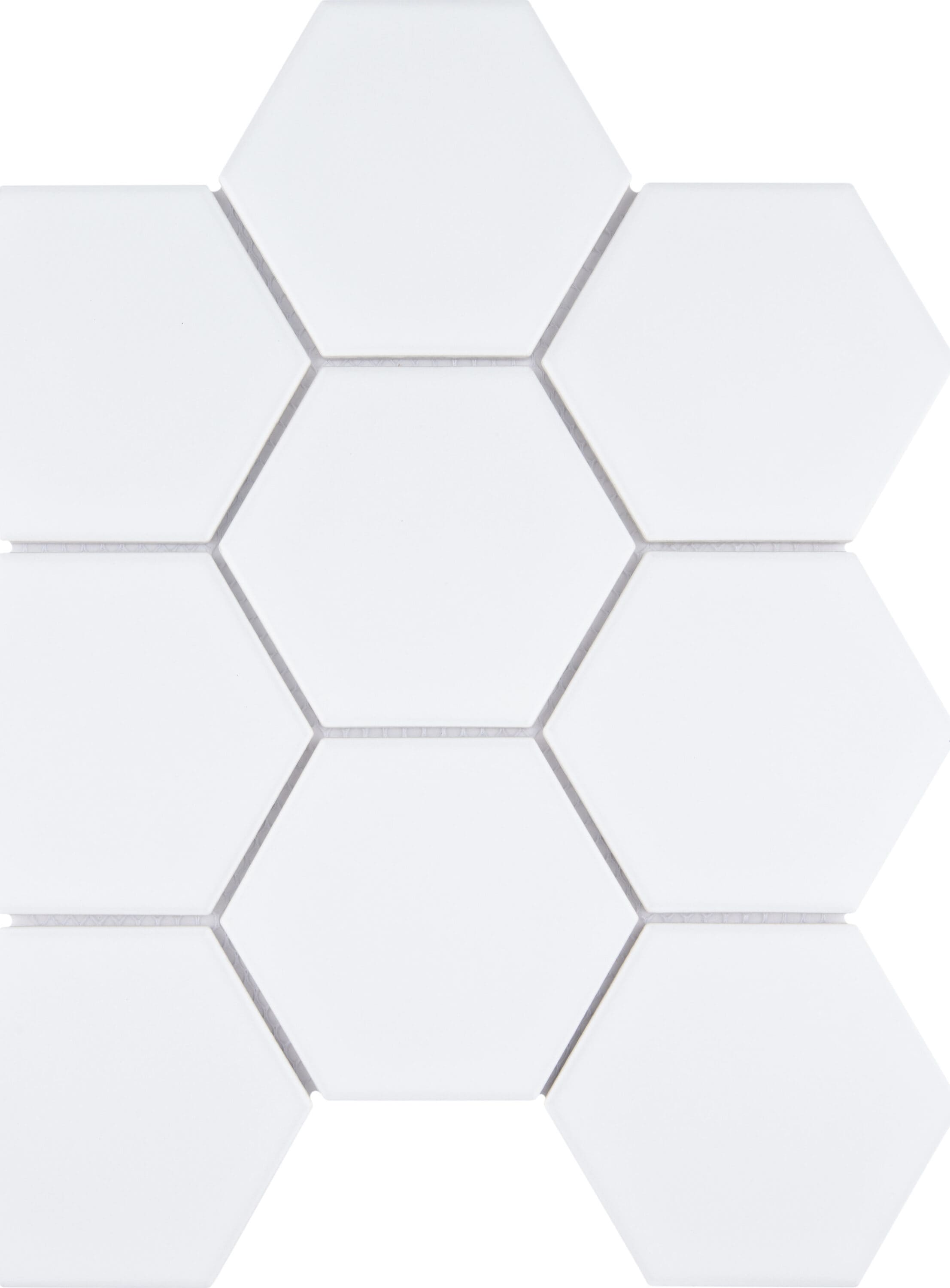 Affinity Tile S1FWRM4HMW Sample- Metro Super 4 in. Hex Matte White 6-in x 6-in Matte Porcelain Patterned Floor and Wall Tile