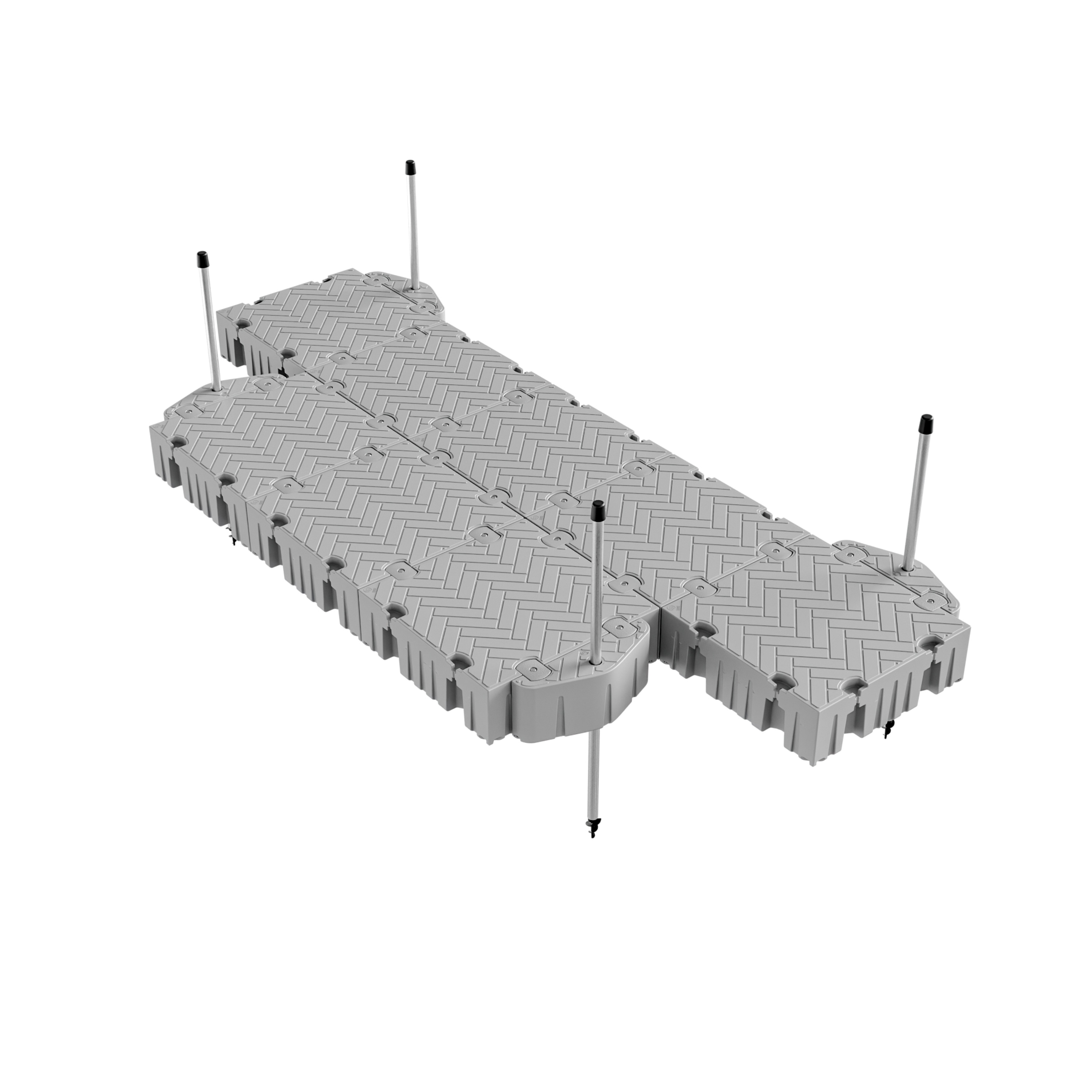 Tommy Docks TDFXW-1220-PG Flexx 8' Shoreline Floating Dock Package W/ Pipe Guides