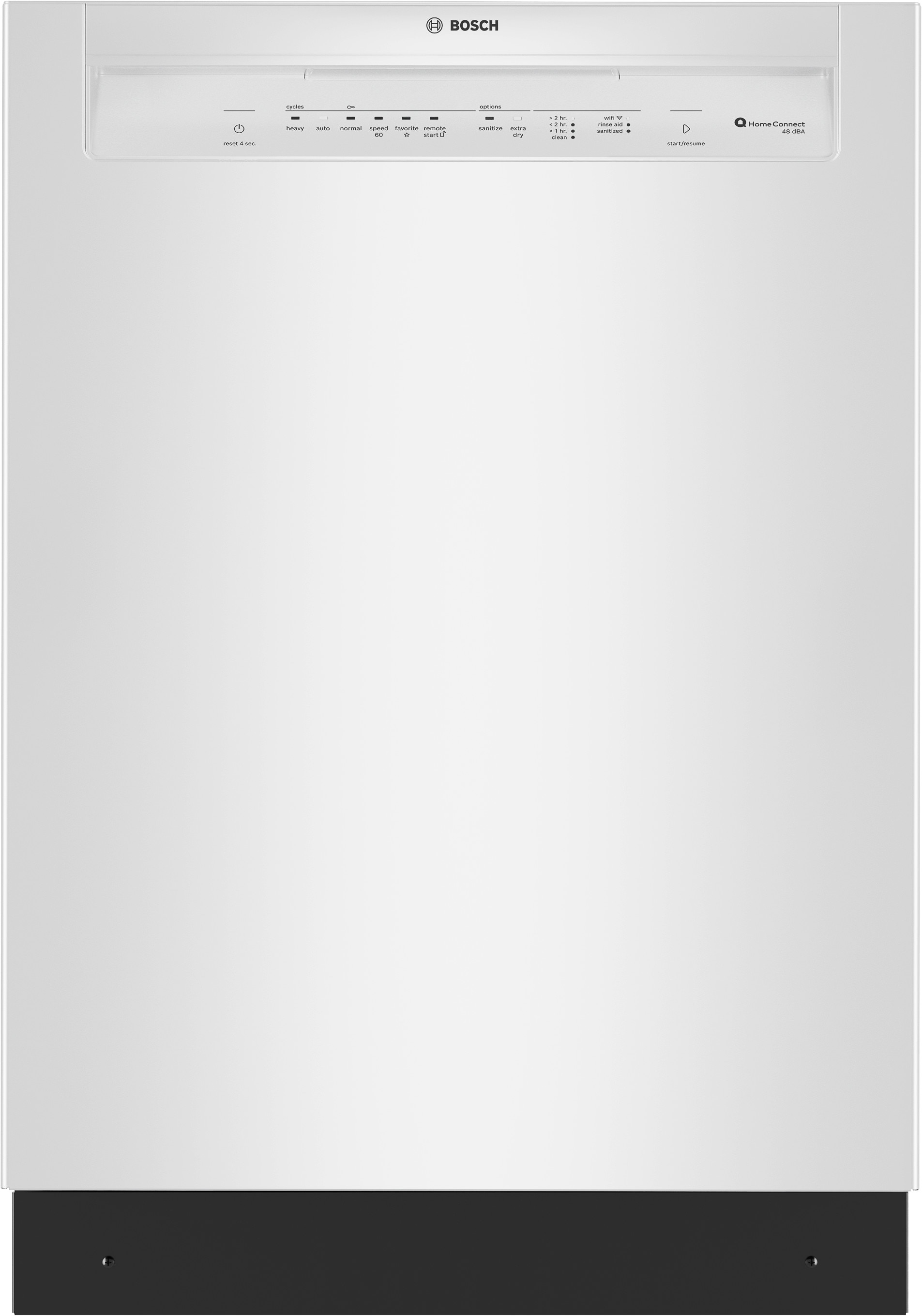 Bosch SHE43DM2N 300 Series 24-in Front Control Built-in Dishwasher With Third Rack ( White ) , 48-Decibel Very Quiet Sound Level