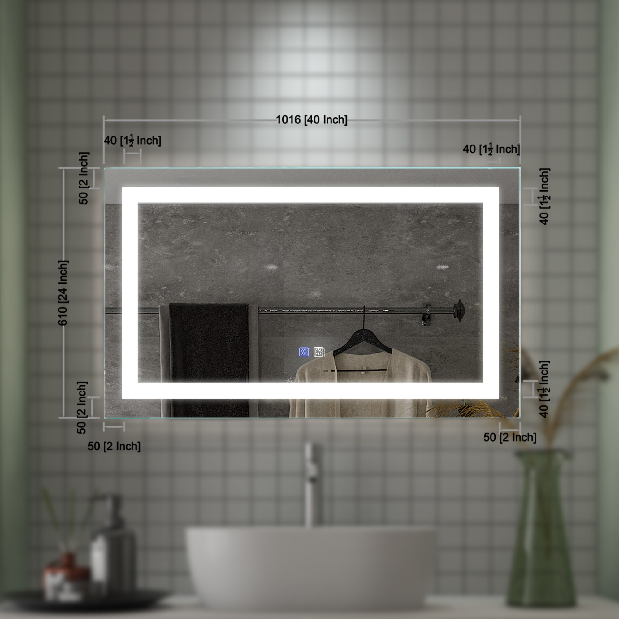 Forclover JSEXDH4024-3X Framed-Bath-Mirrors - View #4