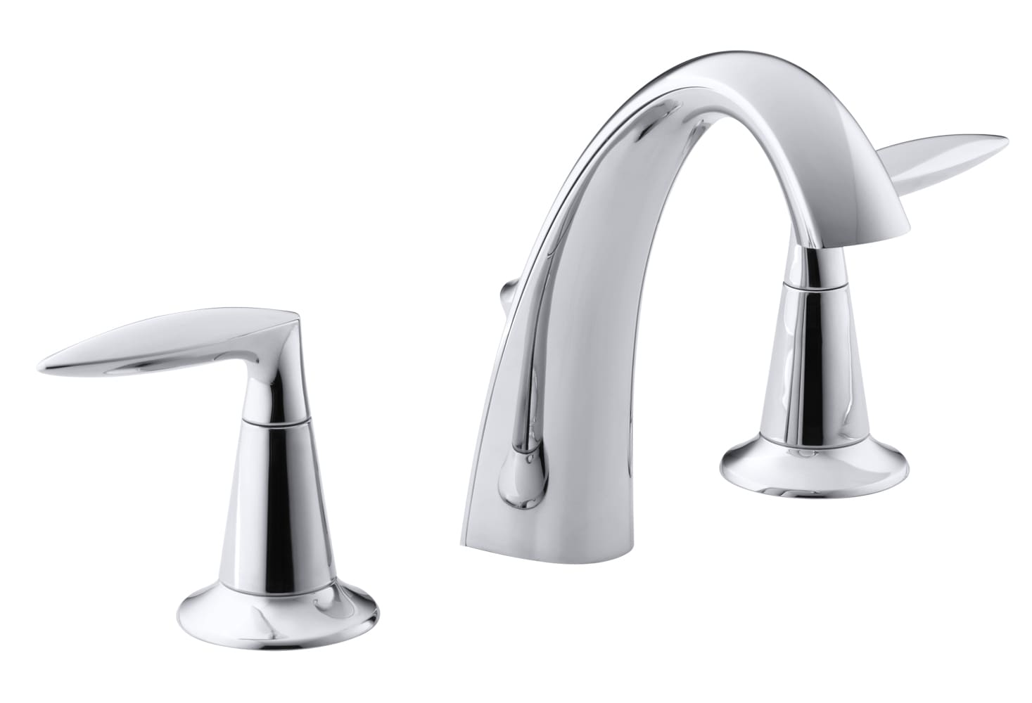 KOHLER 45102-4-CP Alteo Polished chrome Widespread 2-handle WaterSense High-arc Commercial/Residential Handle Bathroom Sink Faucet with Drain