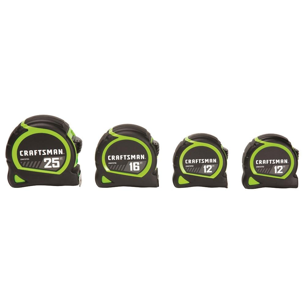 Craftsman High Visibility Tape Measures 4 Pack (1-25ft, 1-16ft, 2-12ft) 