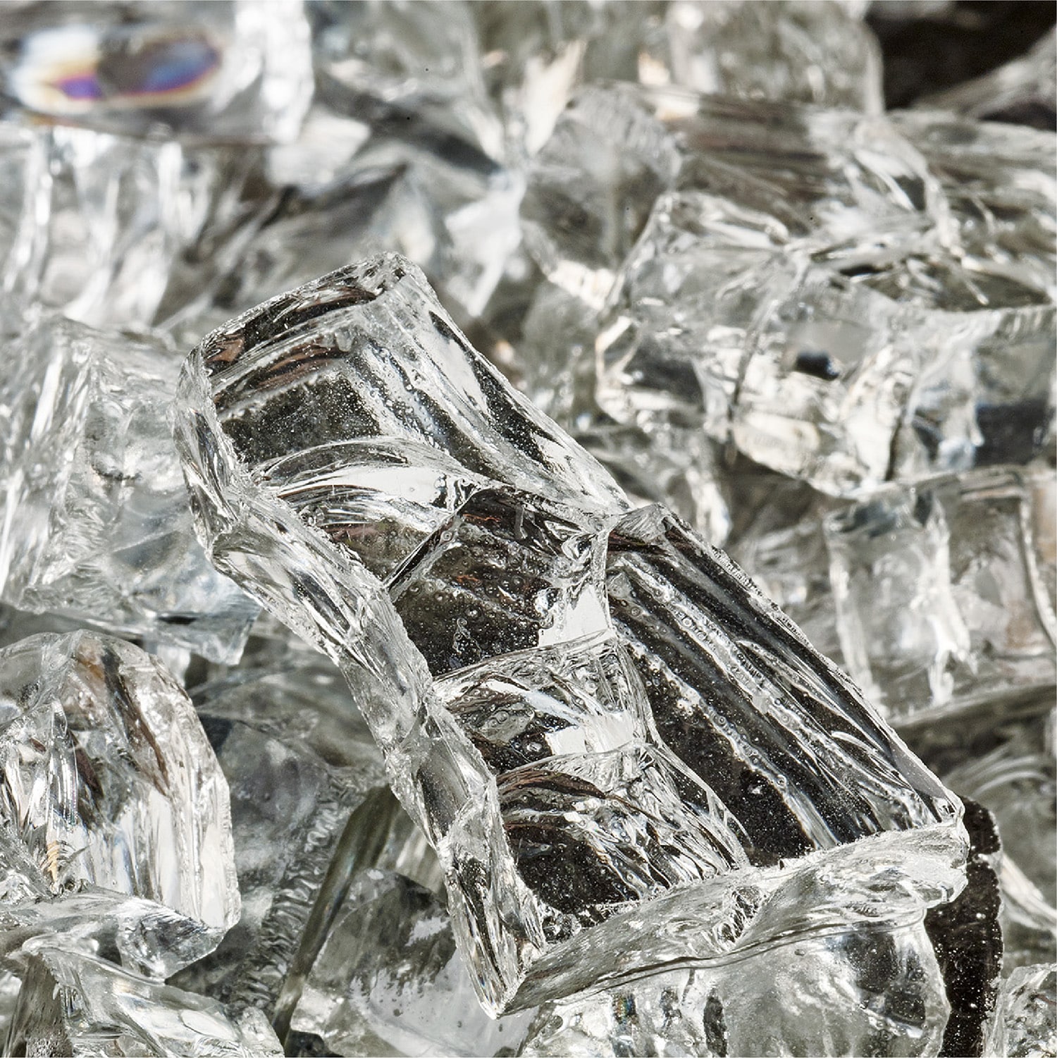 Yard Elements NQ-JZU4-SBYG White Cloud Reflective- Fire Glass For Indoor and Outdoor Fire Pits or Fireplaces 10 Pounds 1/2-in