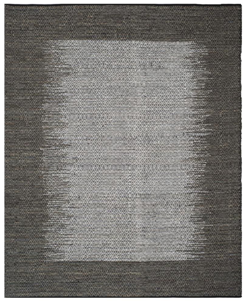 Safavieh VTL387A-8 Vintage Leather Deaver 8 x 10 (ft) Leather Light Gray/Gray Rectangular Indoor Border Coastal Area rug