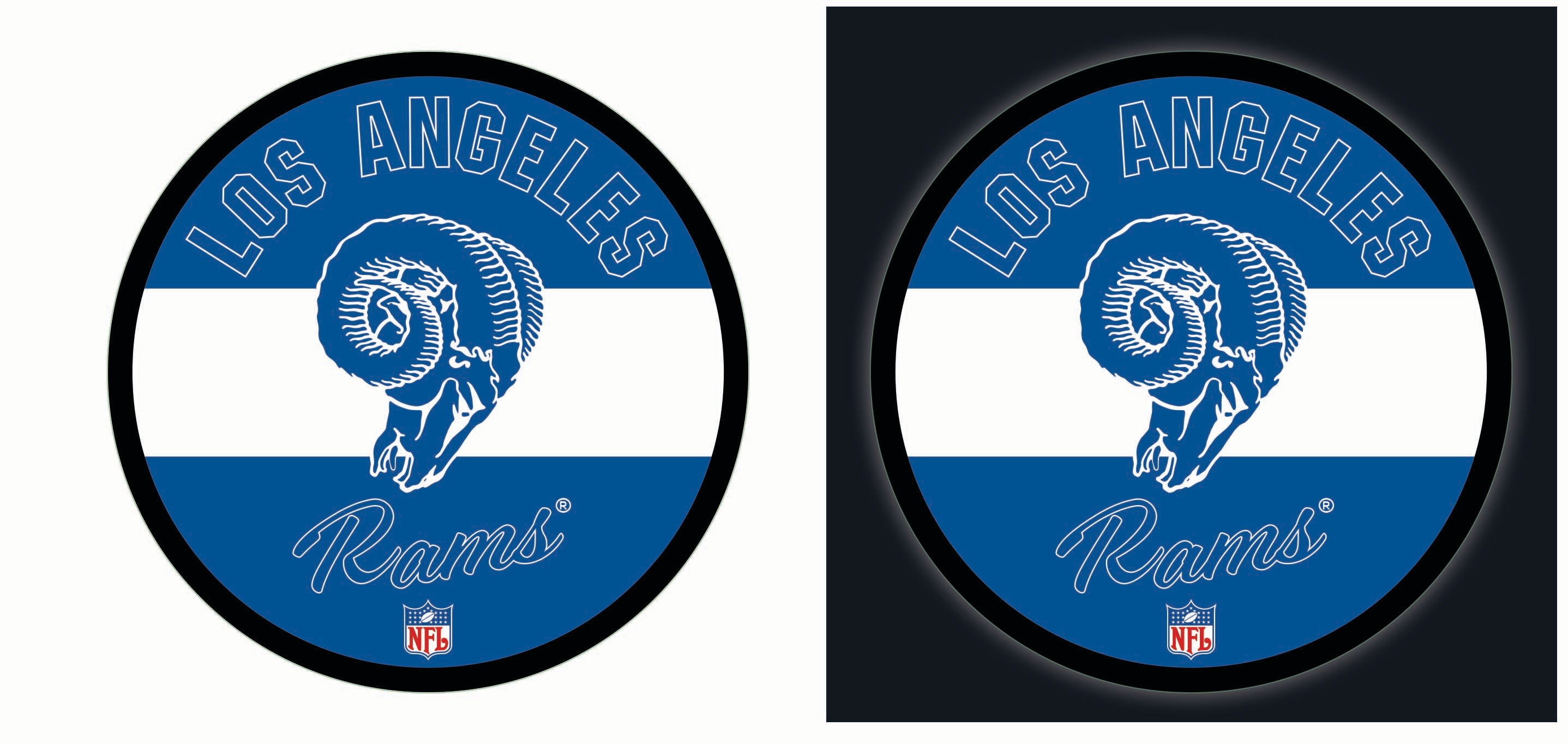 Evergreen 8LED3828RDV Los Angeles Rams 23-Inches W x 23-Inches H Acrylic Sports Wall Phrases Wall accent