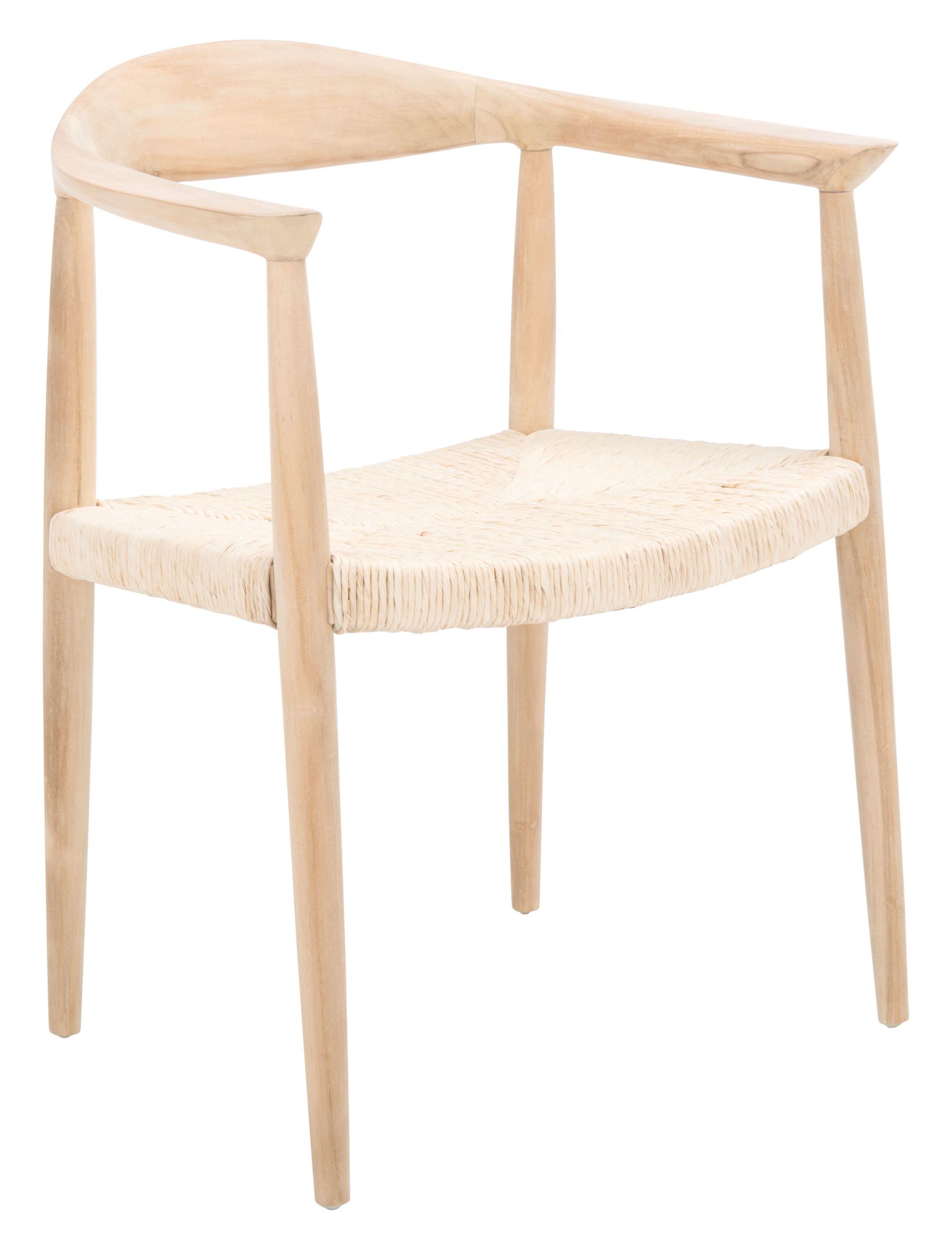 Mid-Century Teak and Twisted Rattan 33" Accent Chair