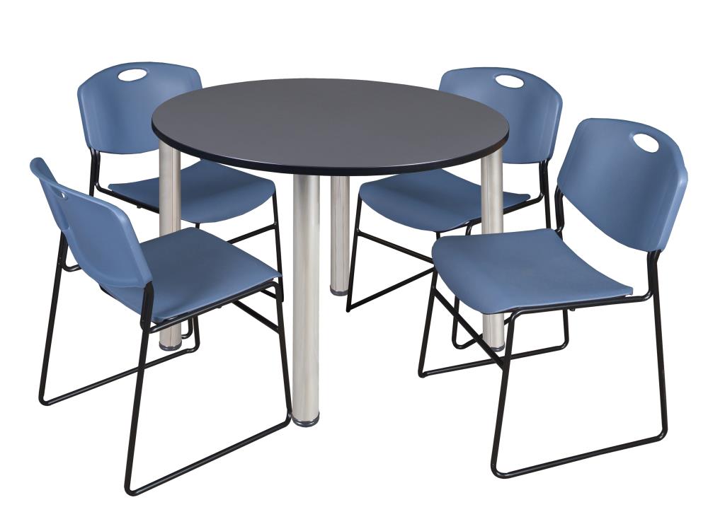 Regency TB48RNDGYBPCM44BE Breakroom Gray 4-Person Training Table (48-in W x 29-in H)