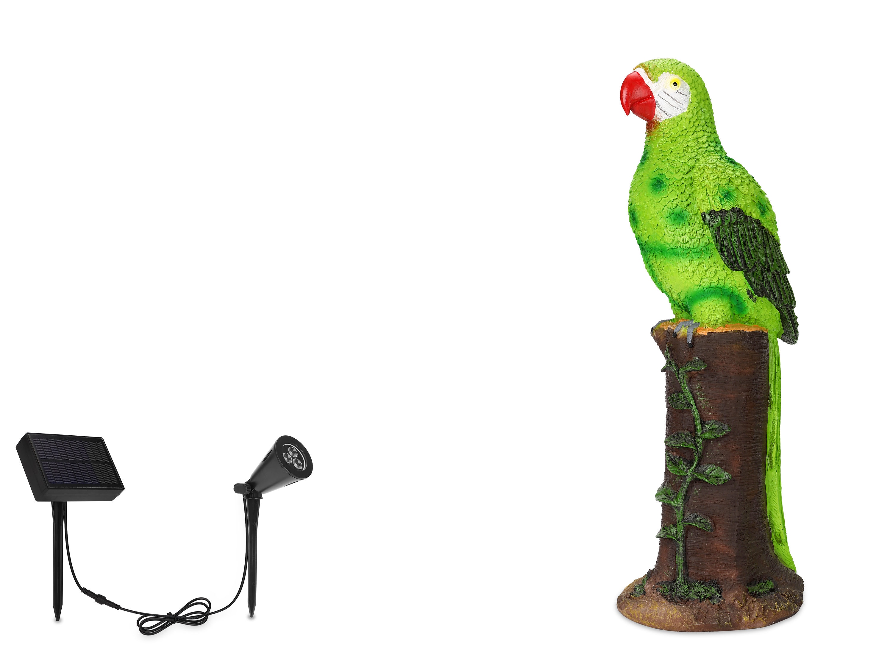 TECHKO SG-818 Parrot Green Garden Statue Decor 45 -Lumens 0.11 -Watt Multiple Solar LED Outdoor Path Light ( 2500-K )