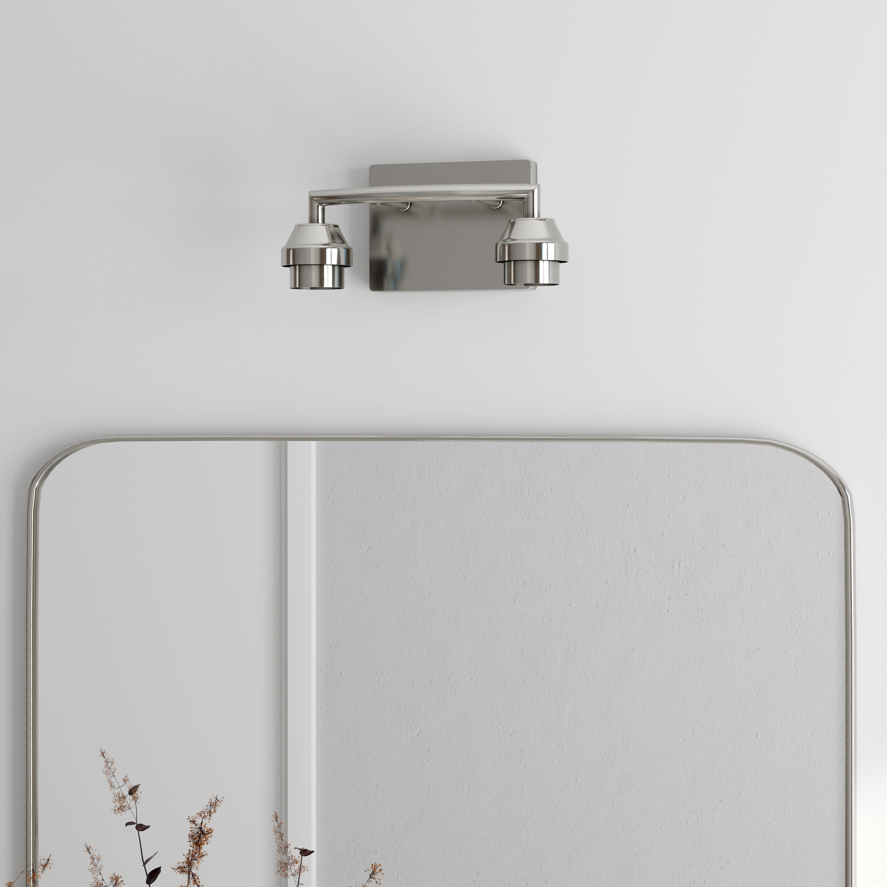 Style Selections VBK120-2BNK 10.62-in 2 -Light Brushed Nickel Transitional Vanity light