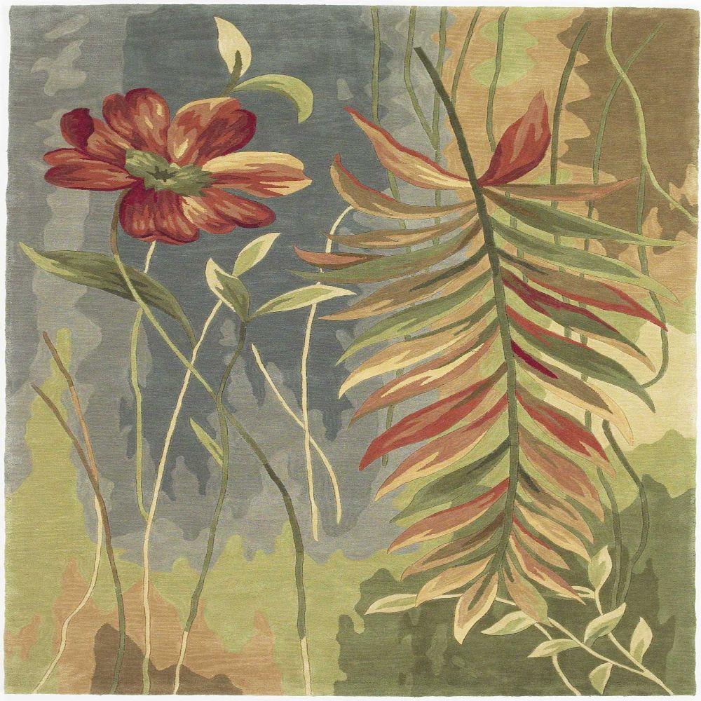 HomeRoots 350439 Bernadette 2 X 11 (ft) Wool Blue Indoor Floral/Botanical Runner Rug