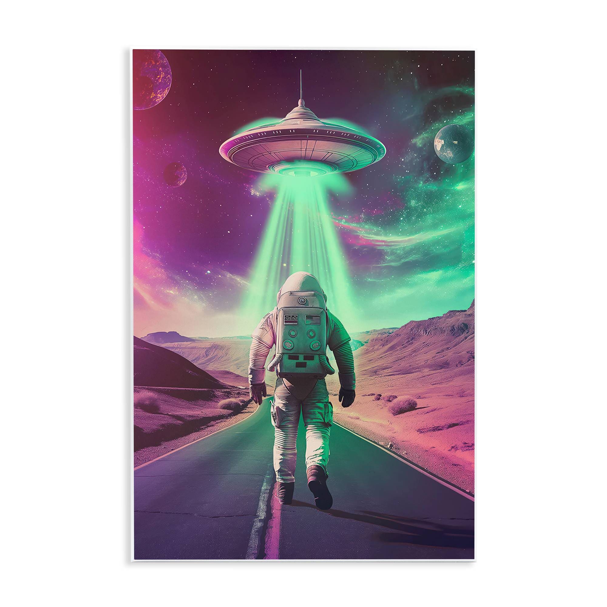 Stupell Industries Astronaut Walking Toward UFO Wall Plaque Art By