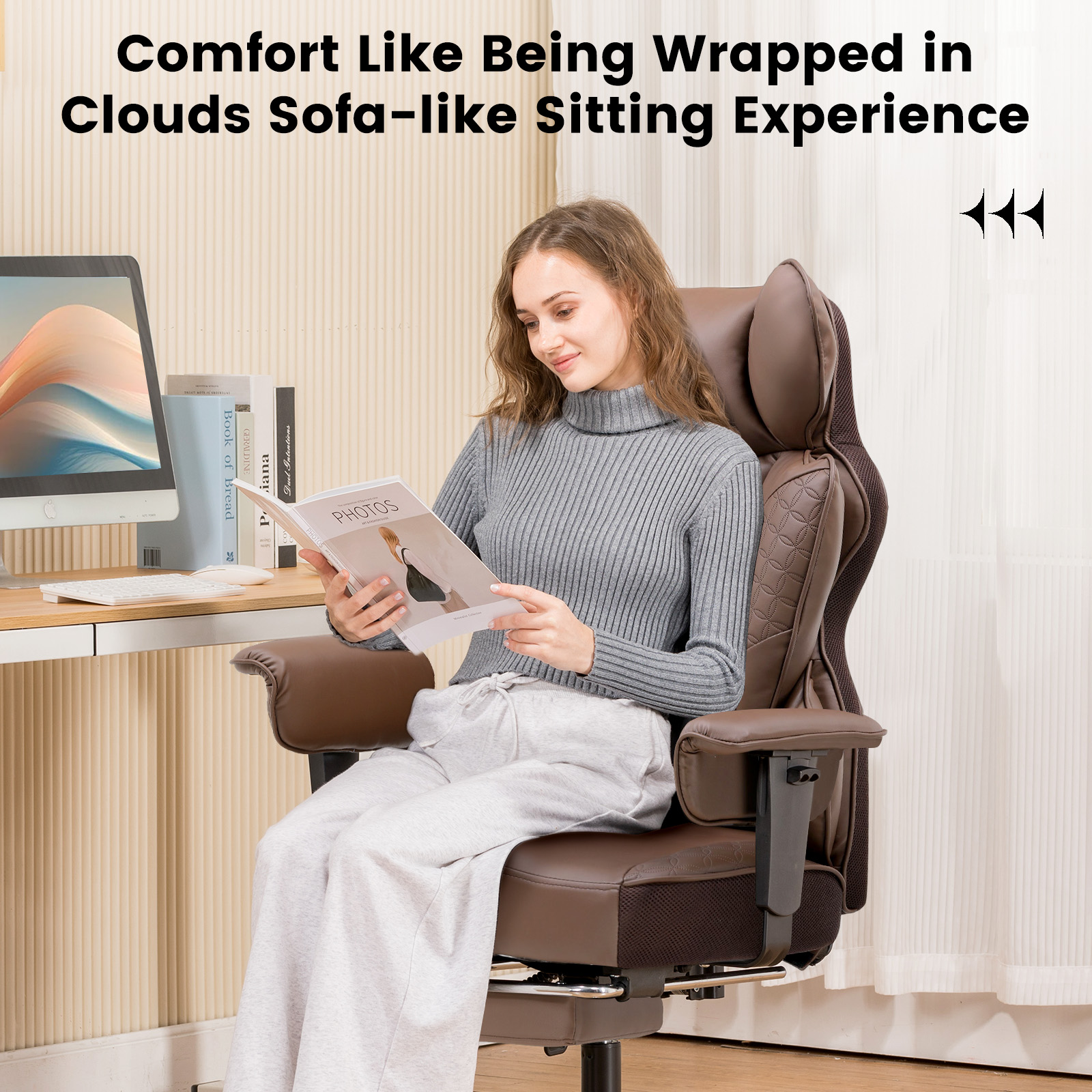 GTPLAYER LOWE'S-CH510-BROWN Office-Chairs - View #6