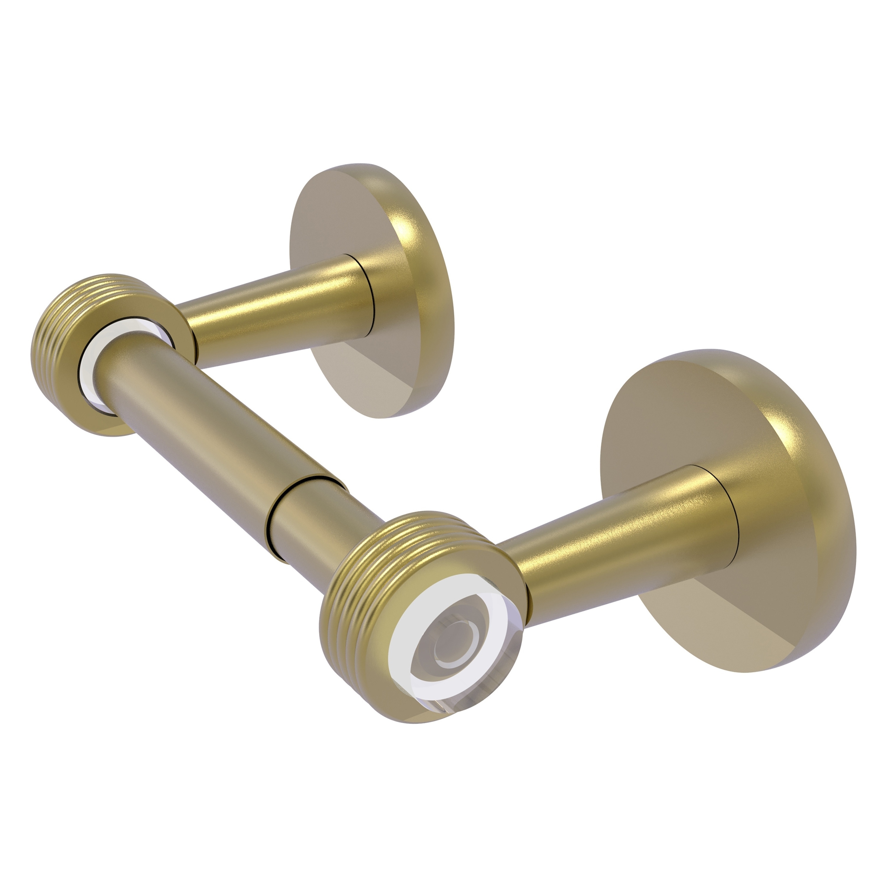 Allied Brass CV-24G-SBR Clearview Satin Brass Wall mount Double post Toilet Paper Holder 1 -Rolls