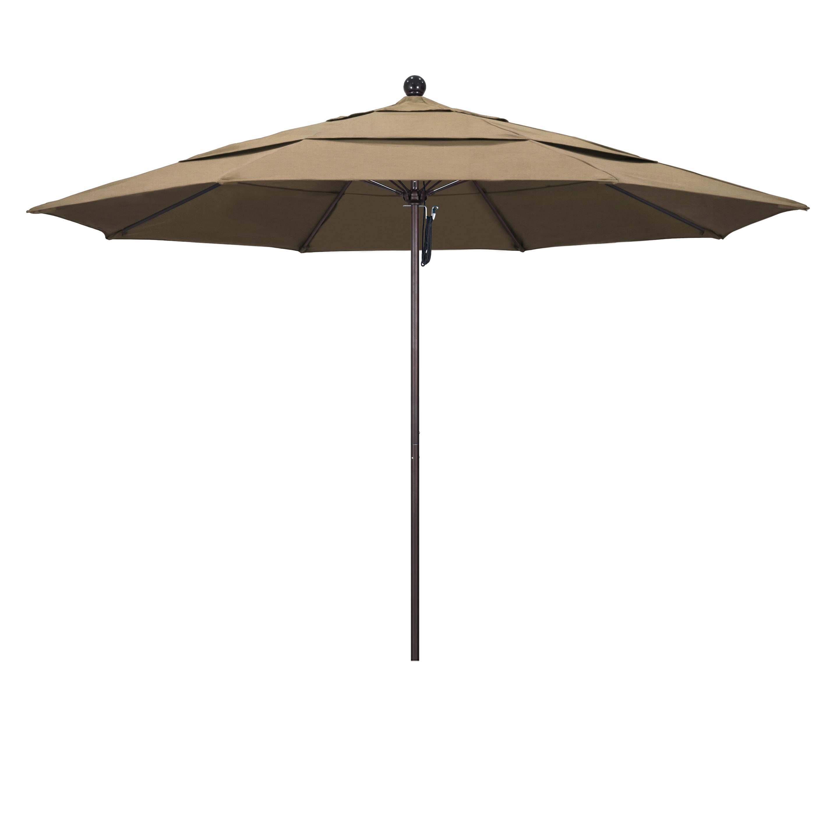California Umbrella ALTO118117-5476-DWV 11-ft Aluminum Beige No-tilt Market Patio Umbrella