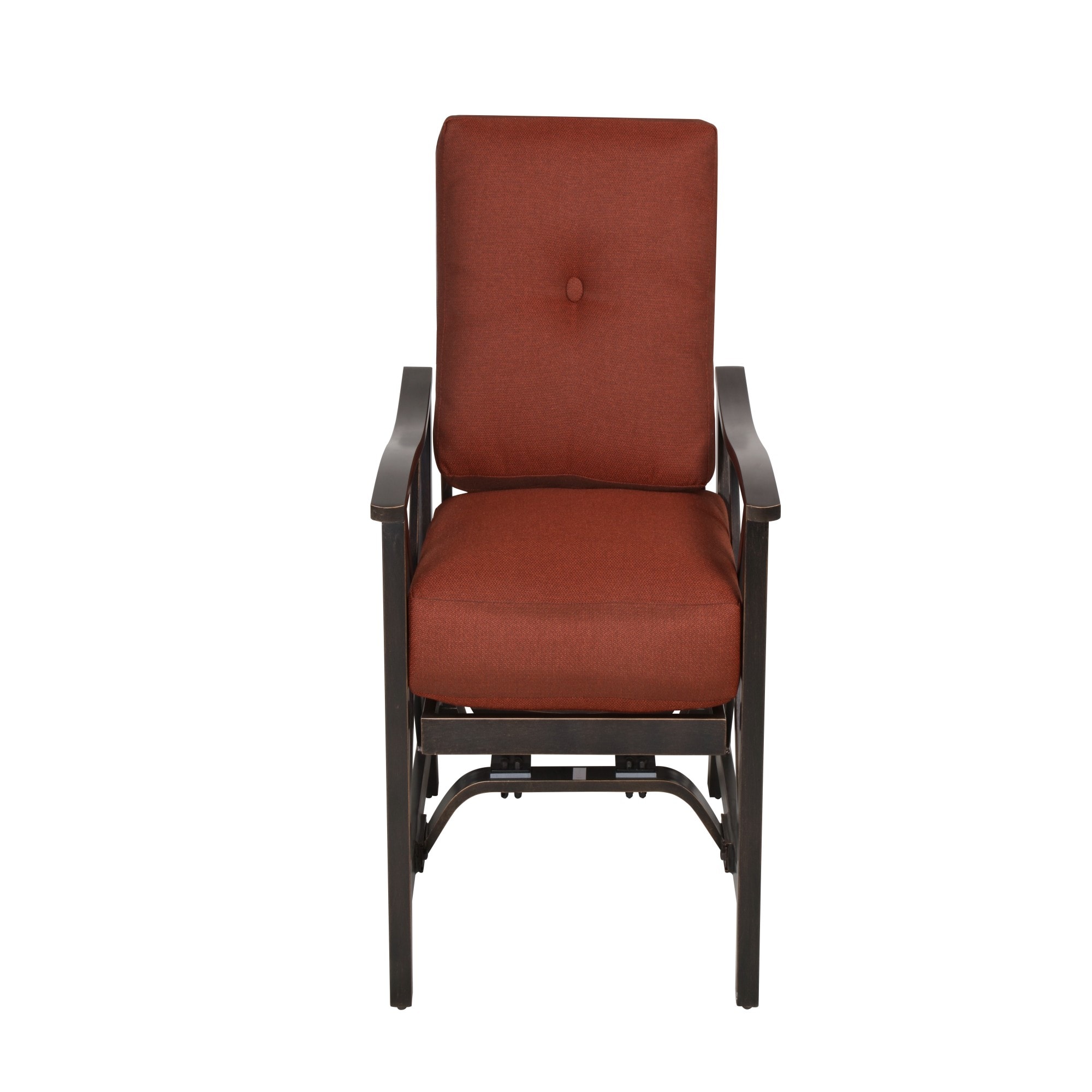 Clihome CL-300701 Set of 2 Black Aluminum Frame Stationary Conversation Chair with Red Cushioned Seat