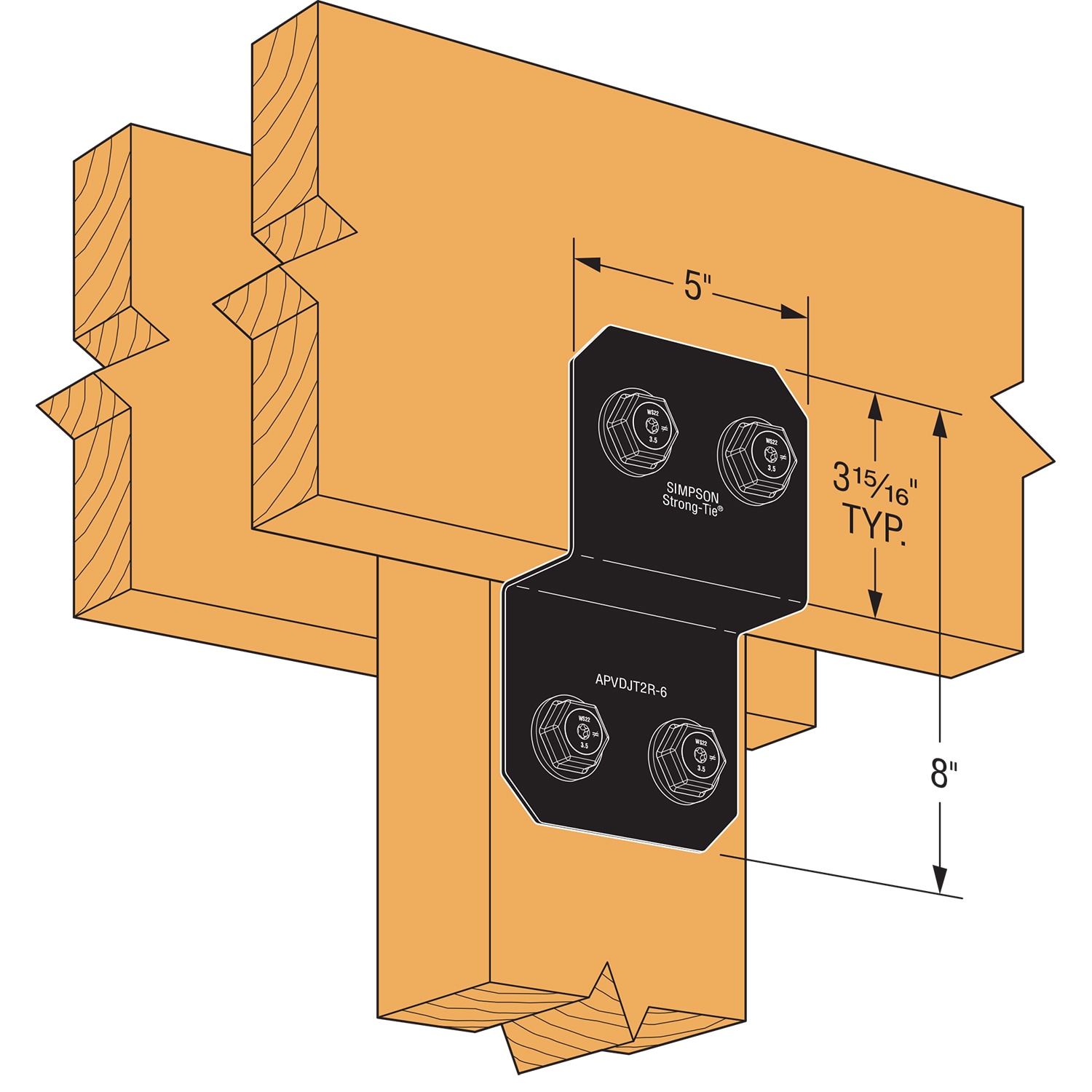 Simpson Strong-Tie APVDJT2R-6 Joist-Hangers - View #3