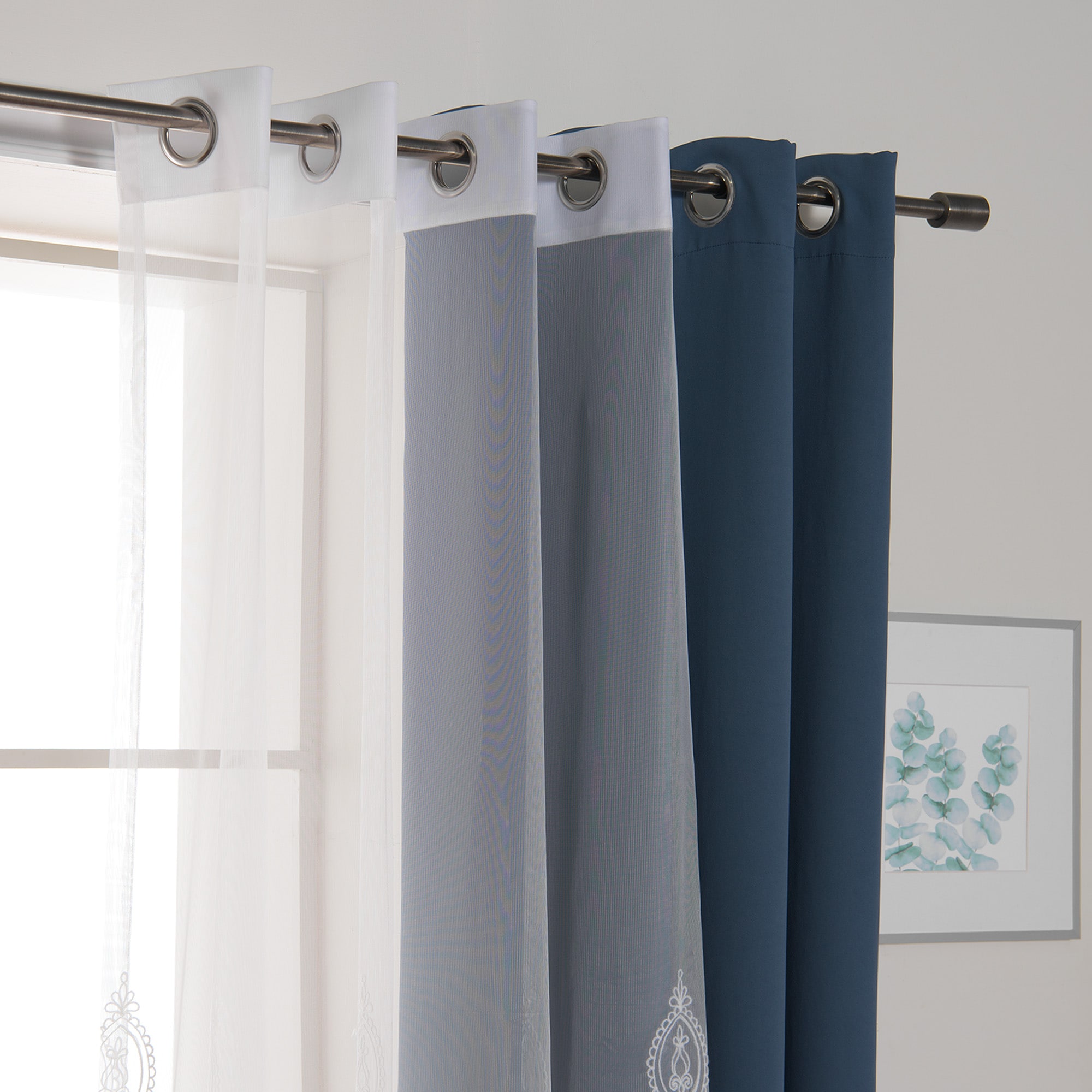 Best Home Fashion MM-TRELLIS-96-INDIGO curtains - View #4