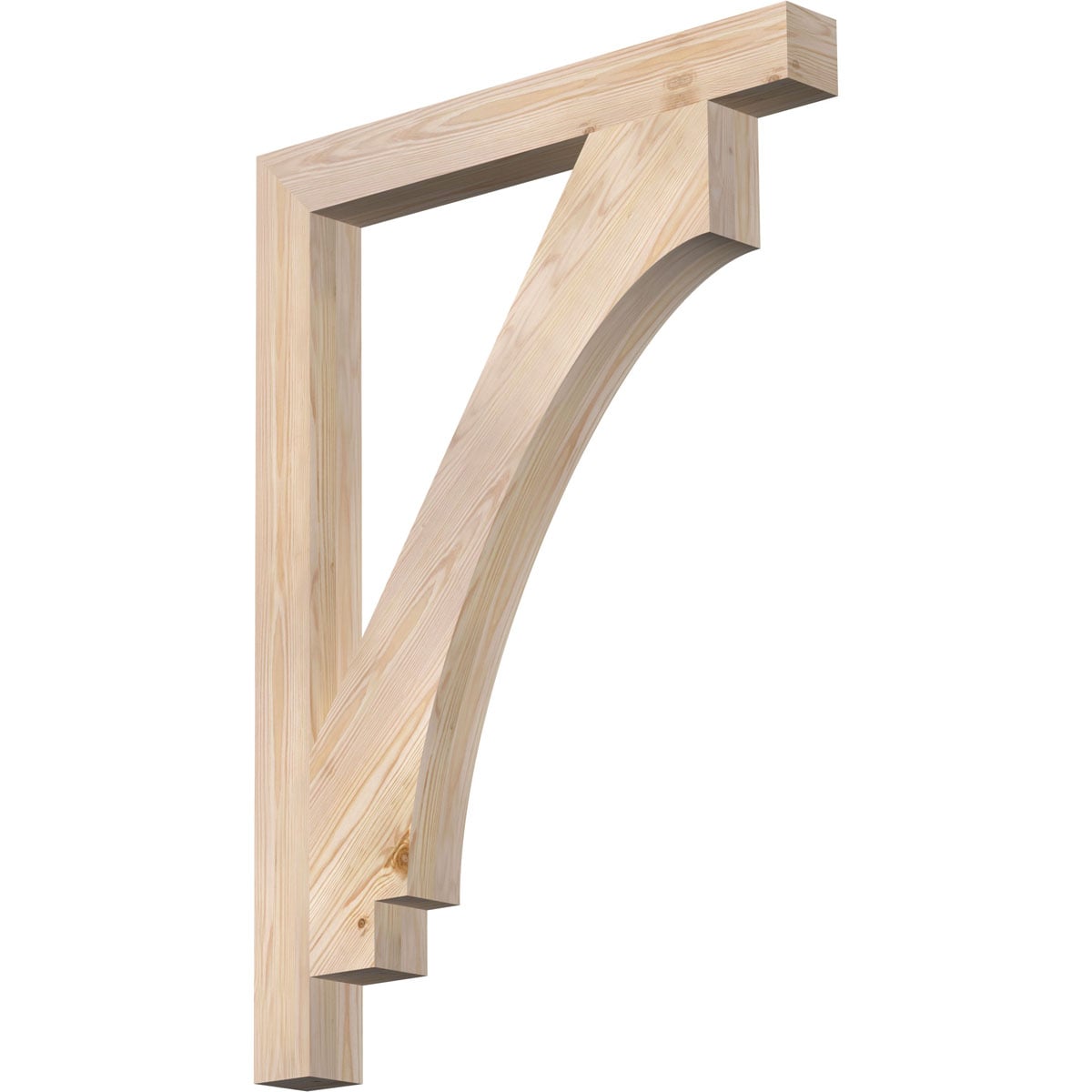 Ekena Millwork BKT04X32X44IMP05SDF Imperial Block Smooth 3-1/2-in x 32-in x 44-in Douglas fir Brown Wood Standard bracket