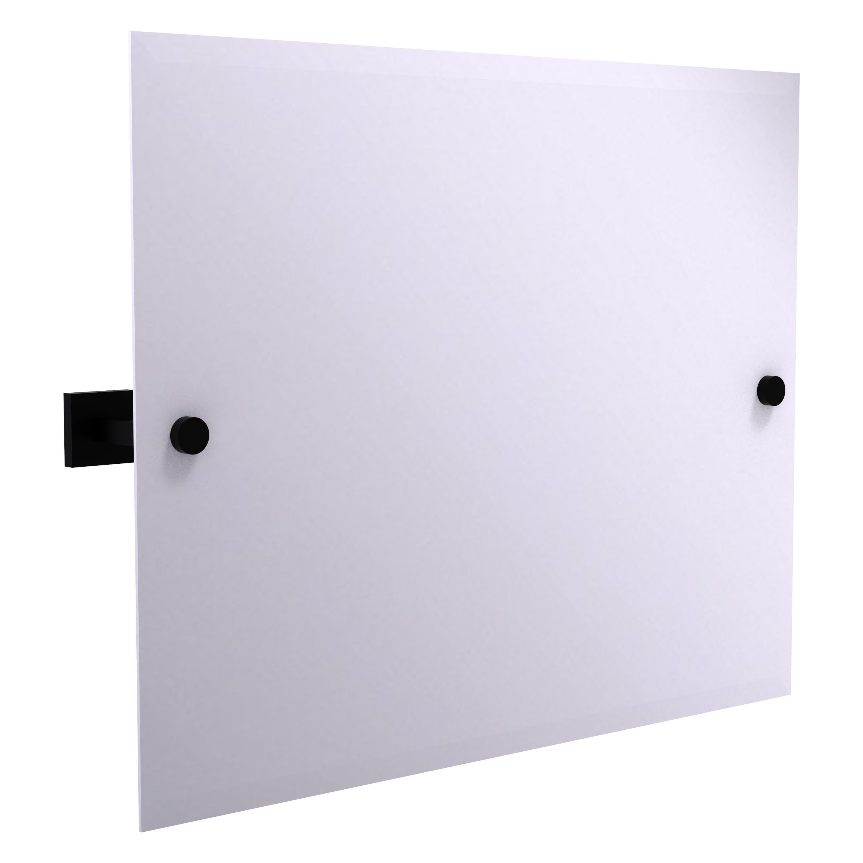 Allied Brass MT-93-BKM Montero 3.7-Inches x 21-Inches Beveled Frameless Rectangle Tilting Bathroom Vanity Mirror ( Matte Black )