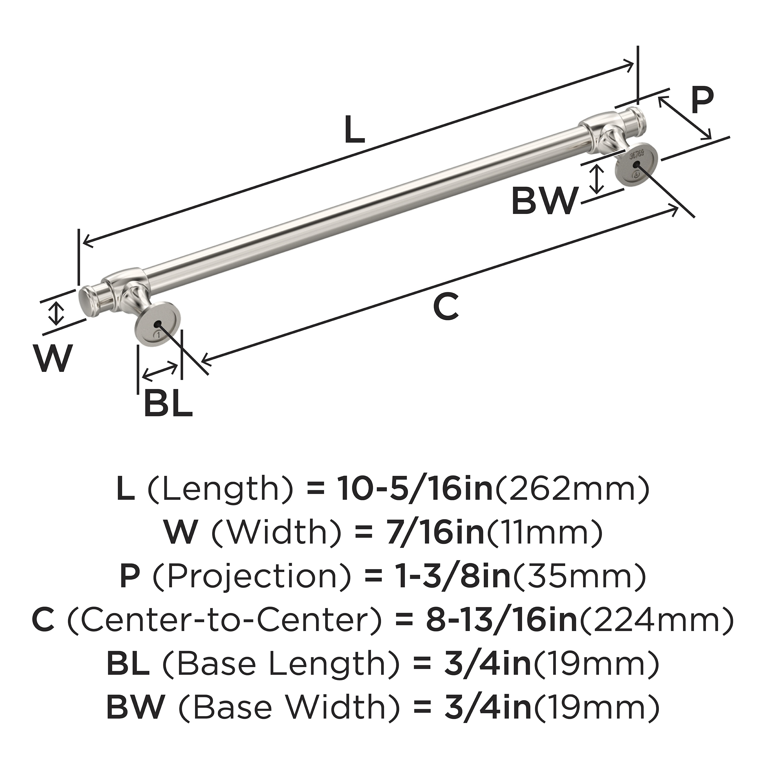 Amerock BP36769PN Cabinet-Pulls - View #3