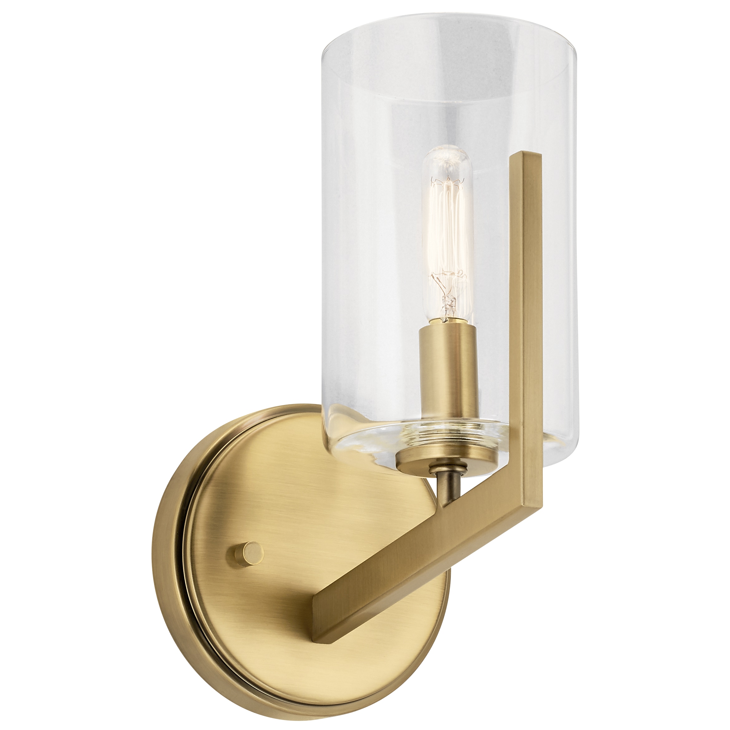 Kichler Nye 5-in W 1-Light Brushed Natural Brass Transitional Wall Sconce  in the Wall Sconces department at