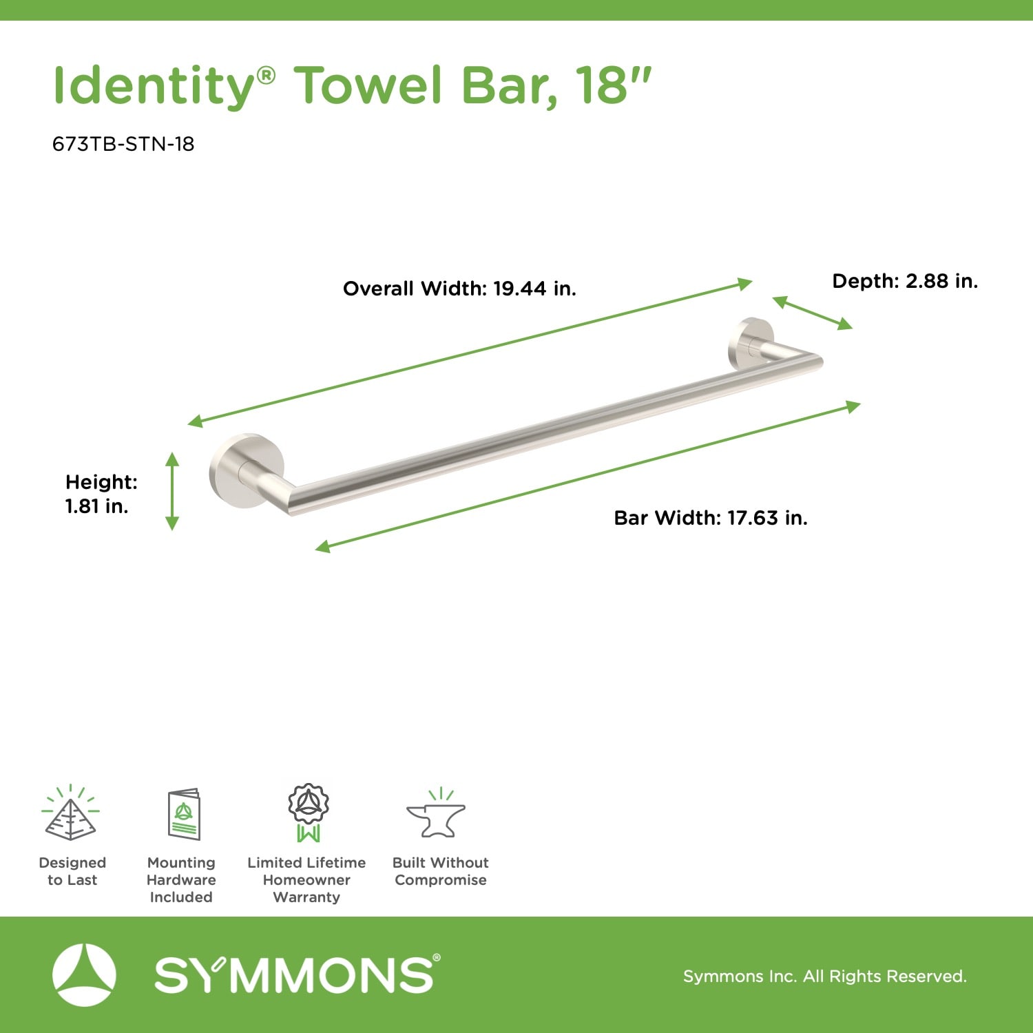 Symmons 673TB-STN-18 d060350 - View #2