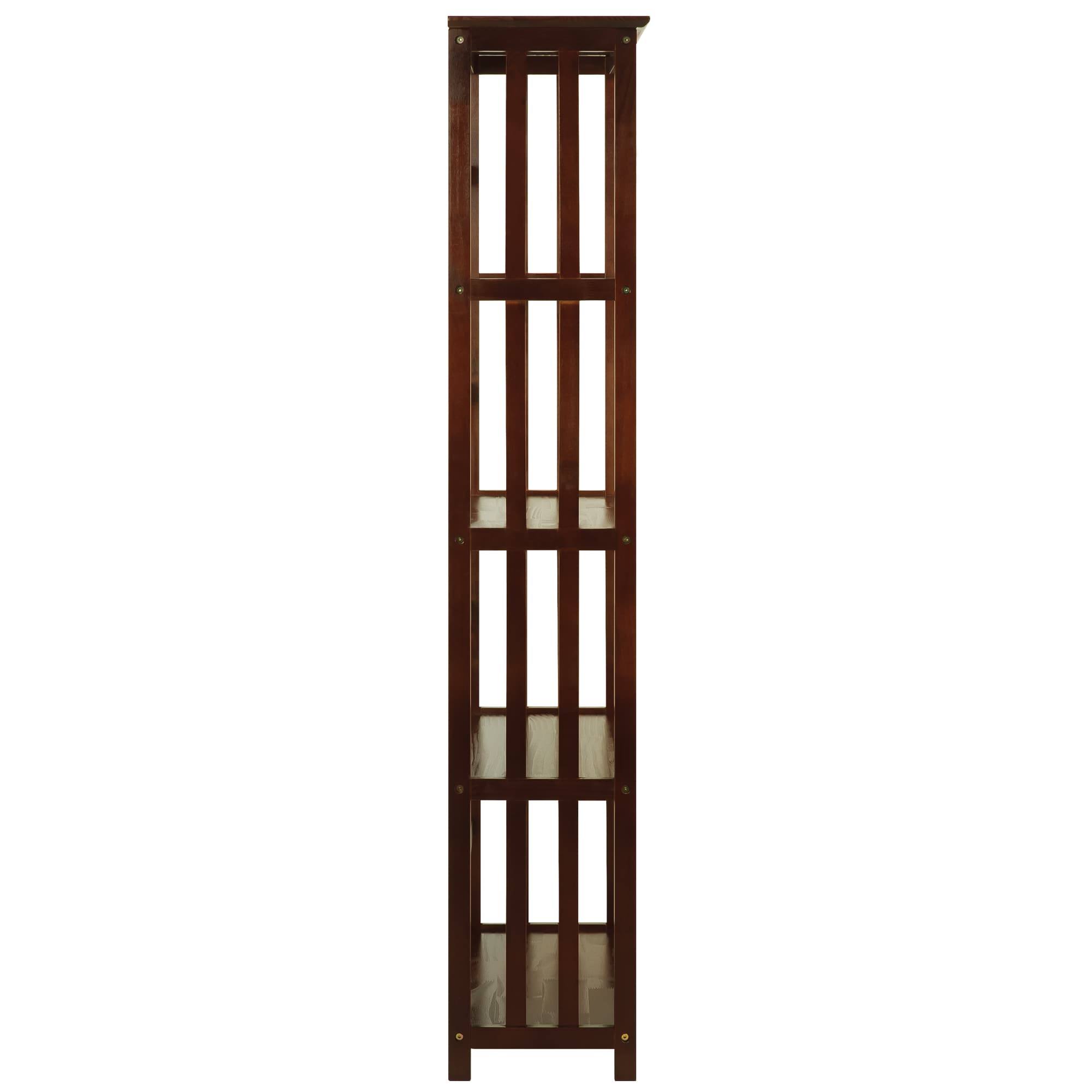 Mission Style Solid Walnut 5-Shelf Bookcase in Dark Stain