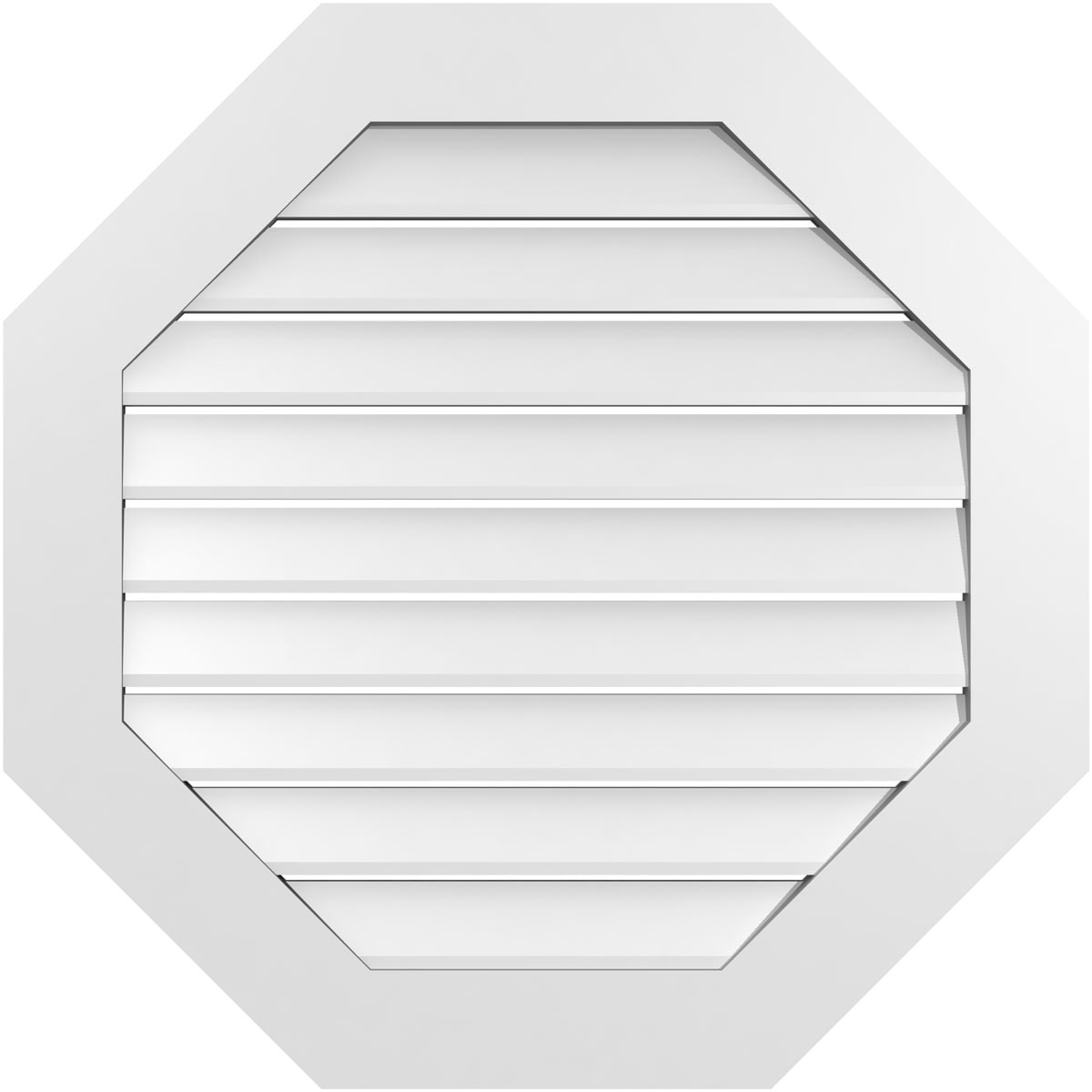 Ekena Millwork GVPOC32X3201SF 32-Inches x 32-Inches Off-white Octagon PVC Gable Louver Vent
