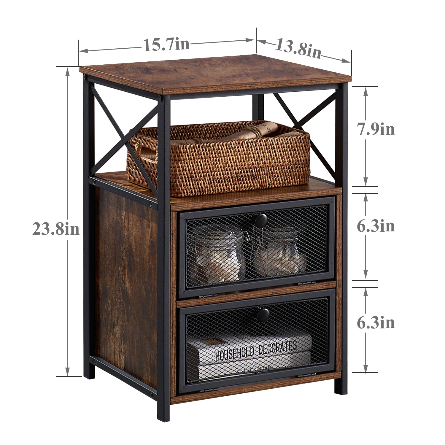 Vecelo LOE-XF-NS04-BRN-A2 nightstands - View #3
