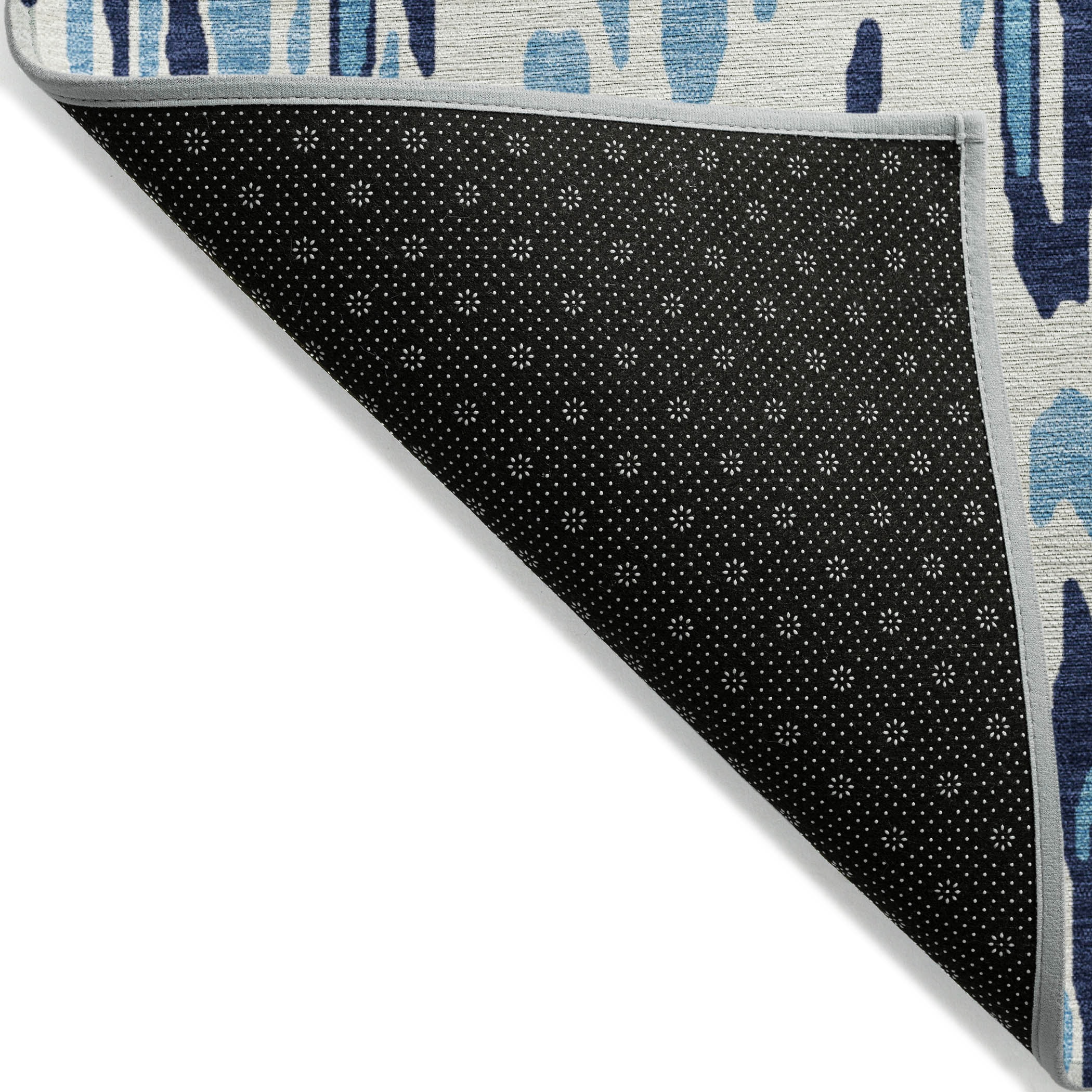 Blue Rectangular Machine Washable Synthetic Area Rug 1'8" x 2'6"