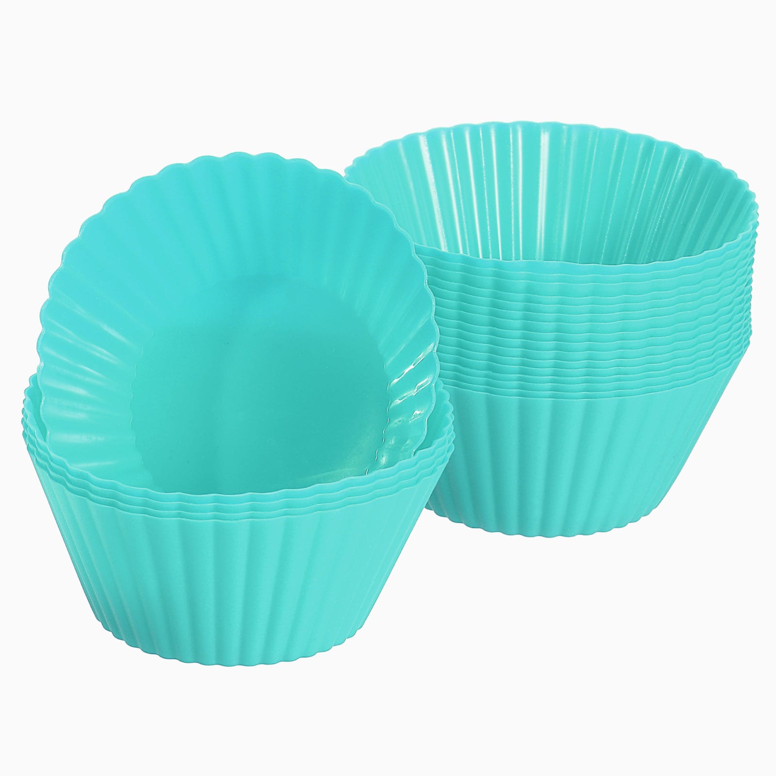 Unique Bargains 18pcs Silicone Cupcake Liners Non-Stick Baking Cups for Cooking Eggs Baking Muffins and Make a Cake(Mint Green)