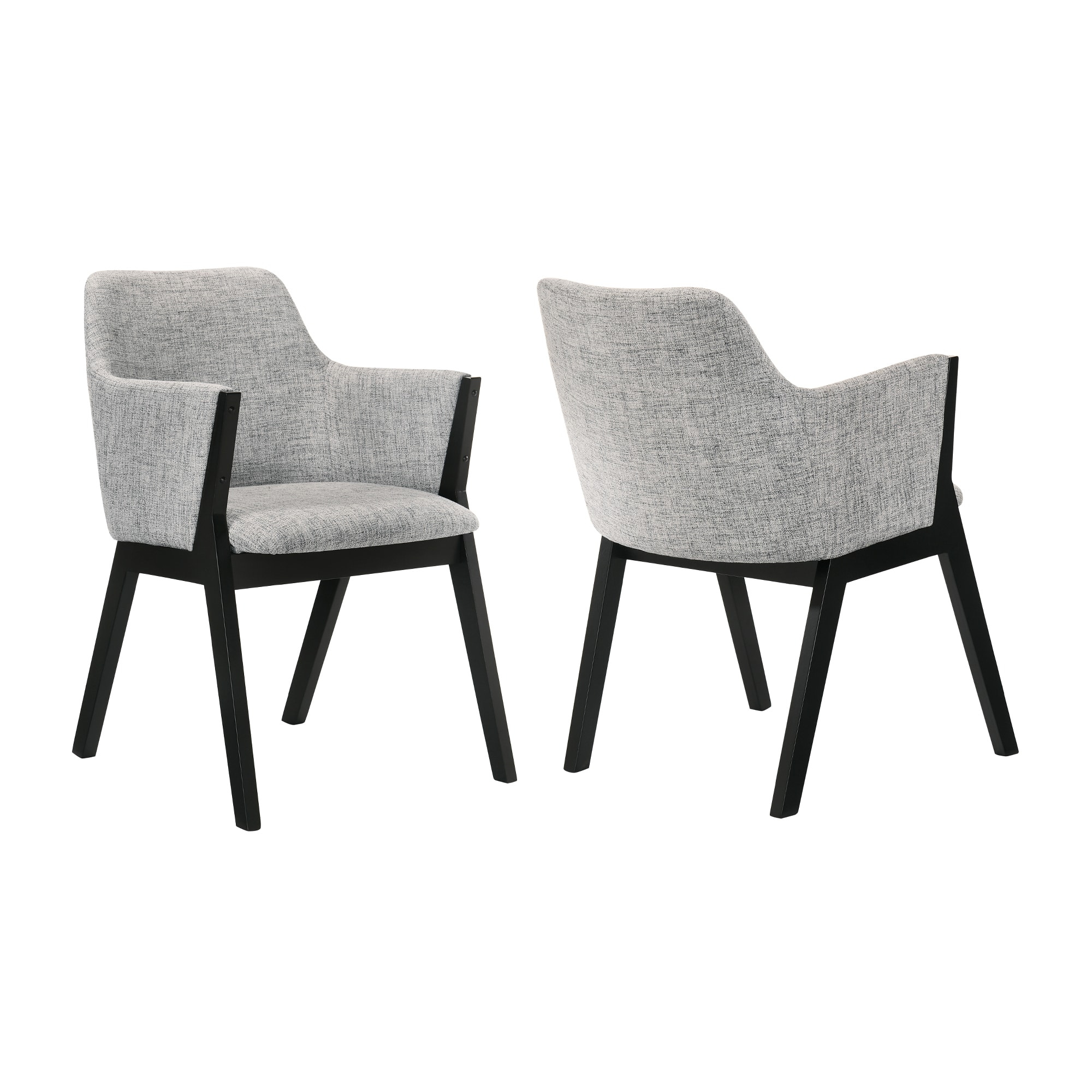 Armen Living LCRESIBLGR Set of 2 Contemporary/Modern Polyester Upholstered Dining Arm Chair (Wood Frame)