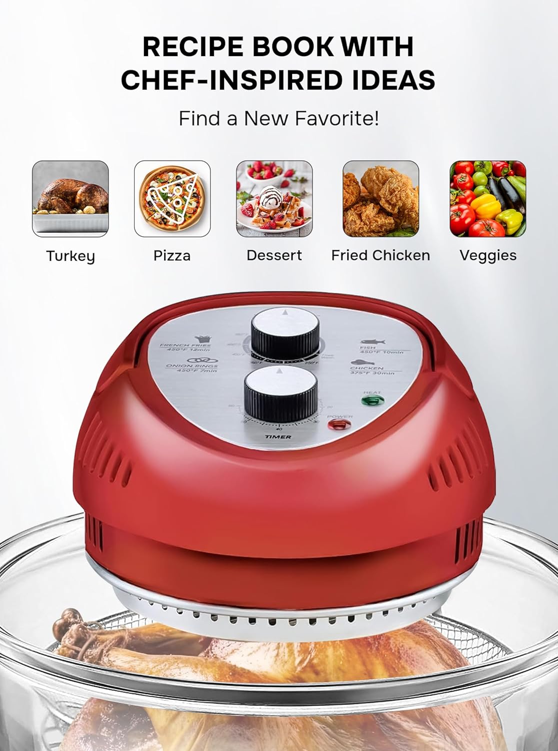 Big Boss Air Fryer, Super Sized 16 Quart Large Air Fryer Oven Glass Air  Fryer, Infrared Convection Healthy Meal Electric Cooker with Timer,  Dishwasher Safe, Plu…