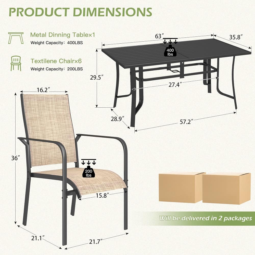 U-HOMY ZXOT003BK+008BN Patio-Dining-Sets - View #3