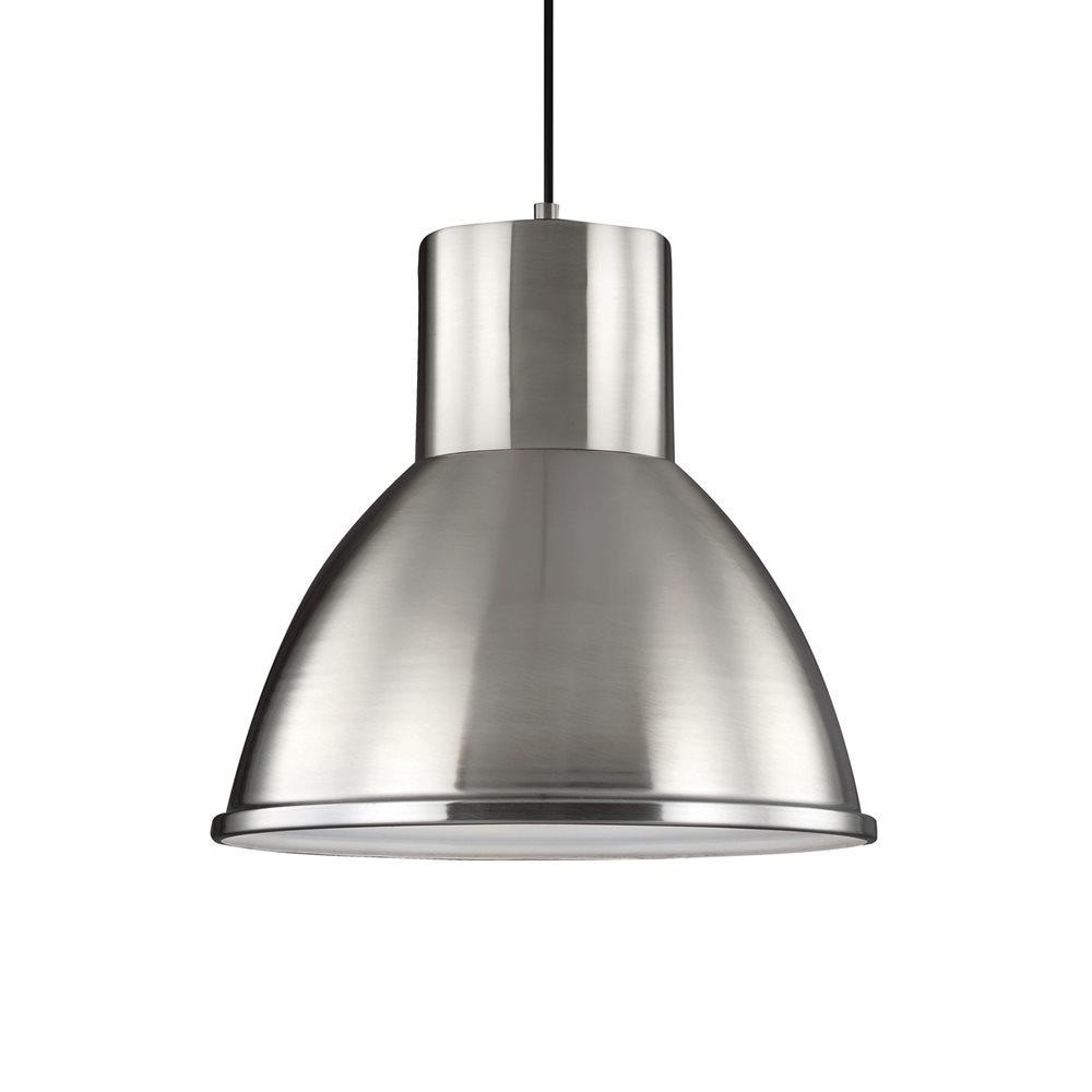 Sea Gull Lighting Division Street Brushed Nickel Transitional Dome Pendant Light