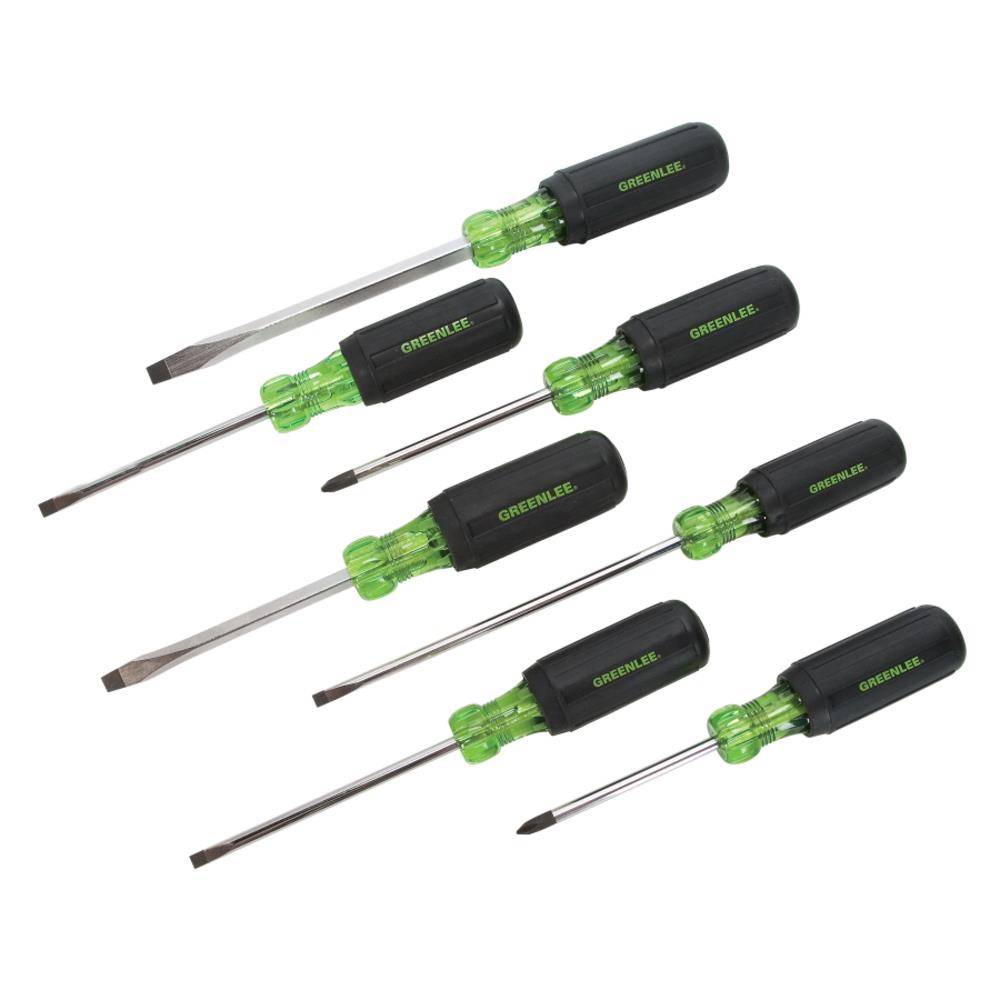 Greenlee 0153-02C Screwdriver-Set 7-Piece Rubber Handle Screwdriver Set