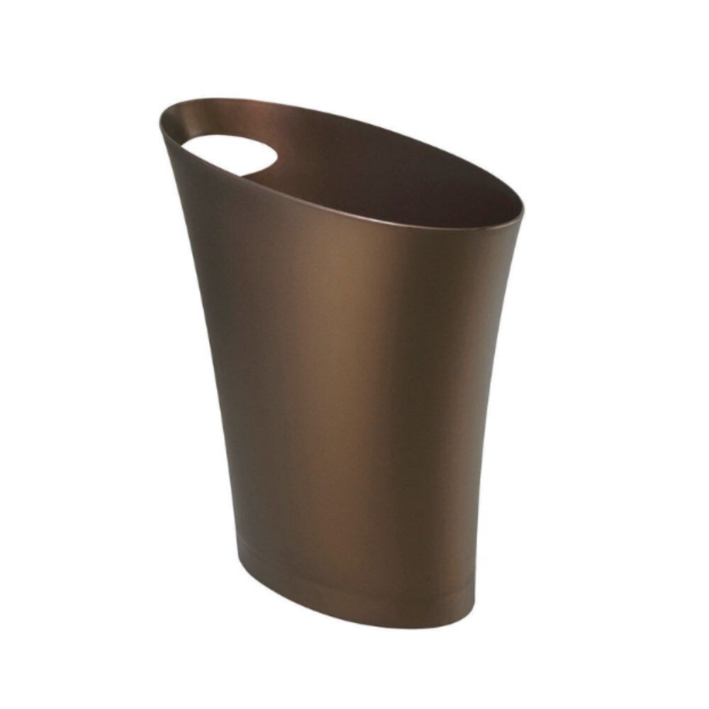 Umbra  Skinny Plastic Wastebasket Bronze 2 gal