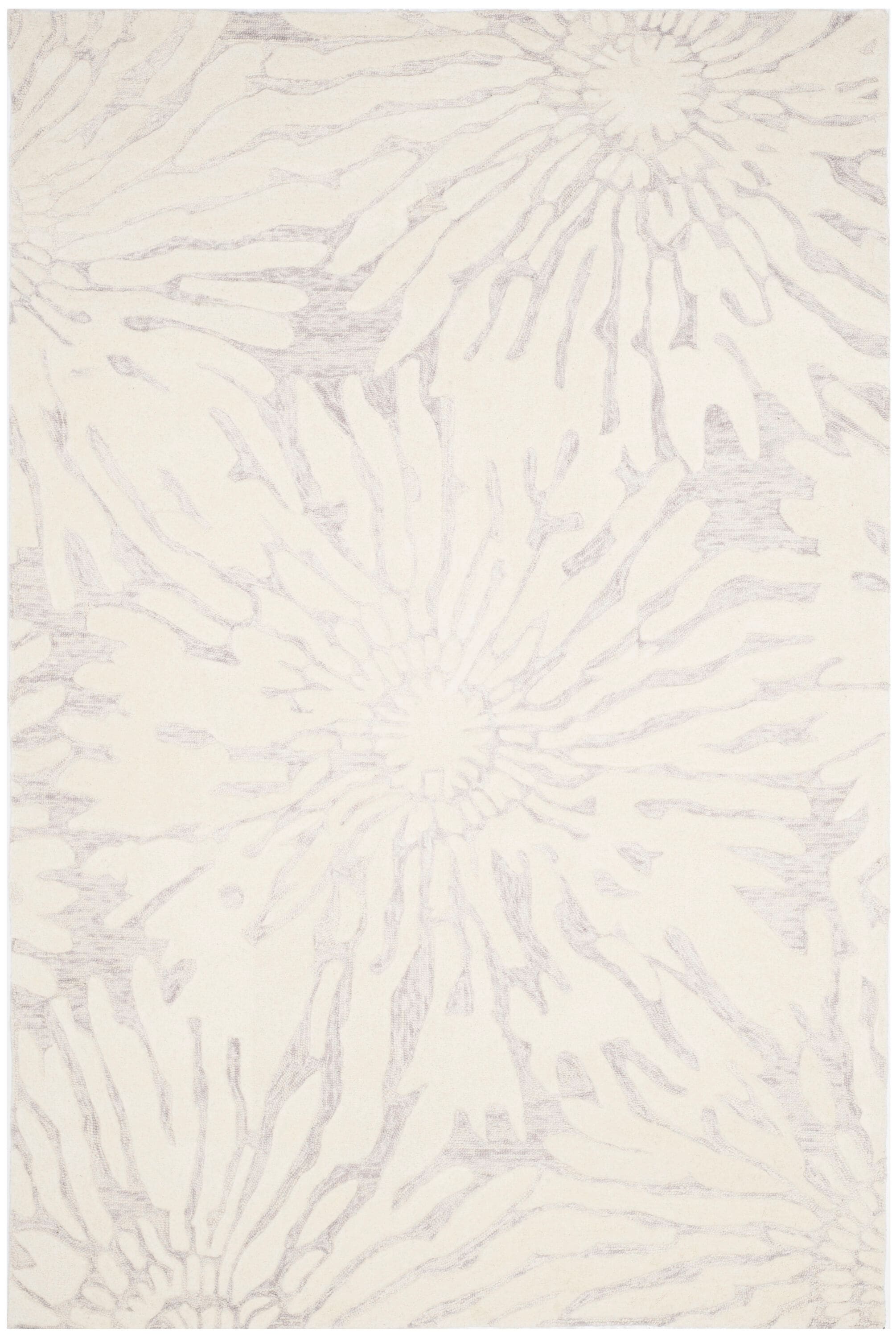 Elysian Silver & Ivory Hand-Tufted Wool 6' x 9' Area Rug