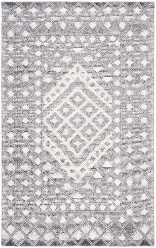 Safavieh Natura Cream and Purple Hand-Tufted 6' x 9' Wool Rug
