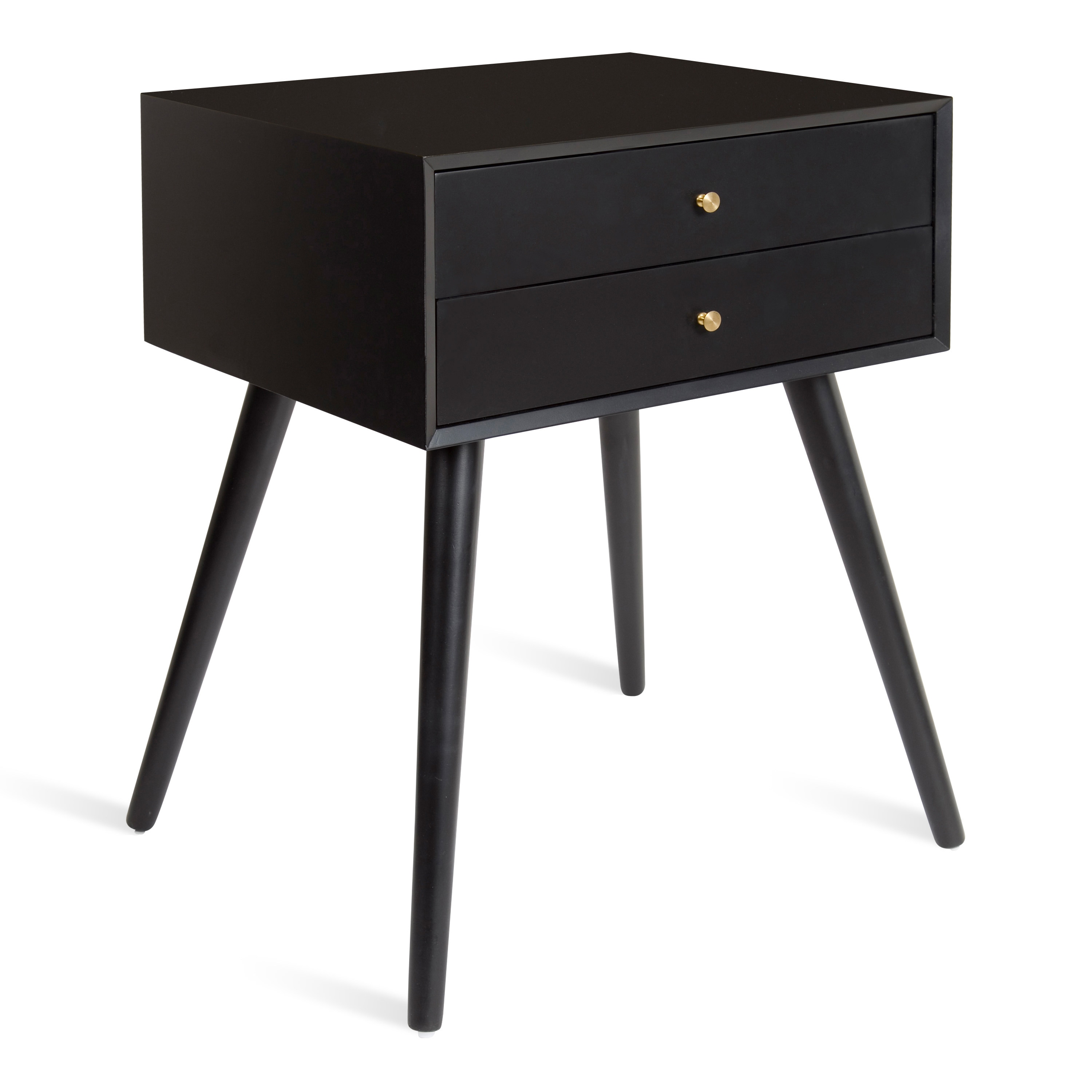 Kate and Laurel 214148 Finco 18-in W x 24-in H Black Composite Rectangular Midcentury End Table Assembly Required
