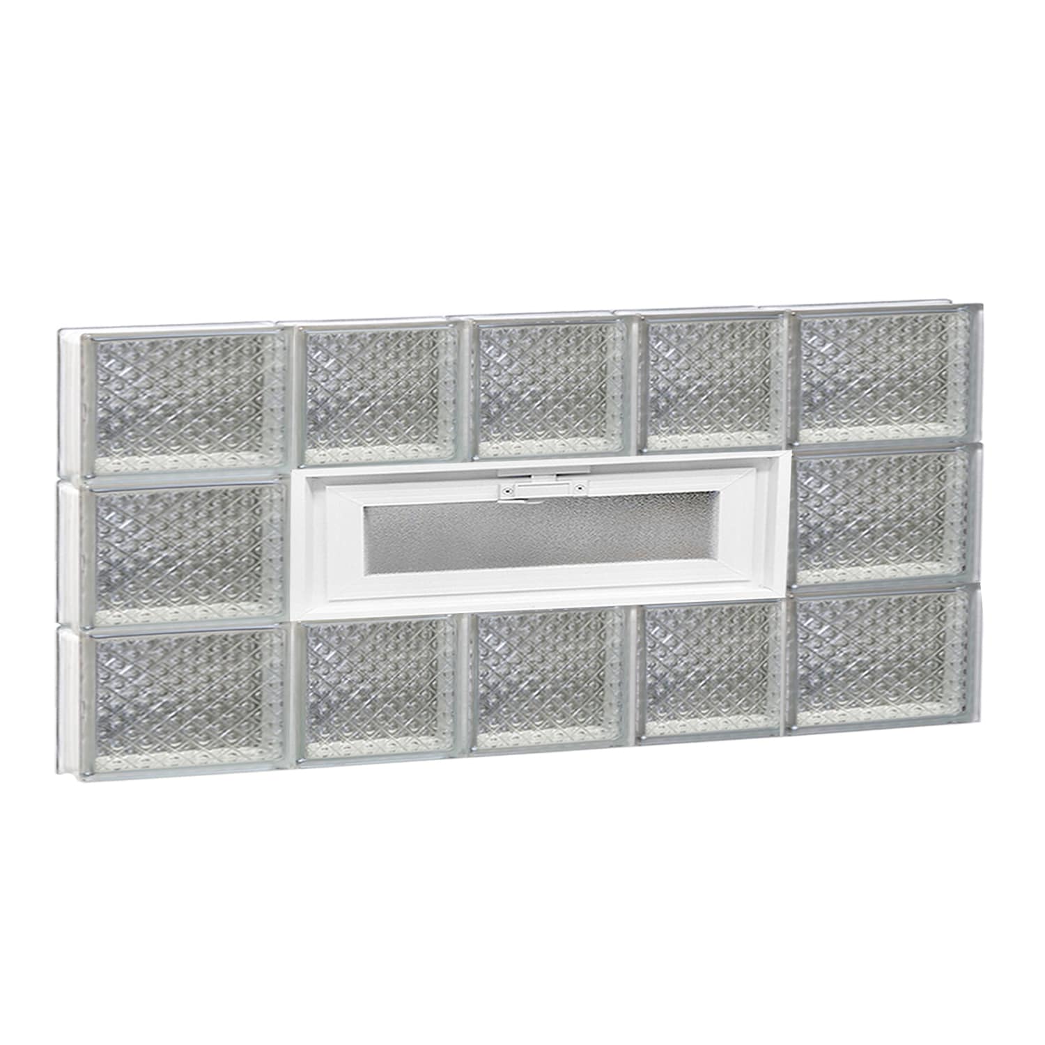 REDI2SET V3418DP Diamond Glass 32-3/4-in x 17-1/4-in Frameless Replacement Vented Glass Block Window