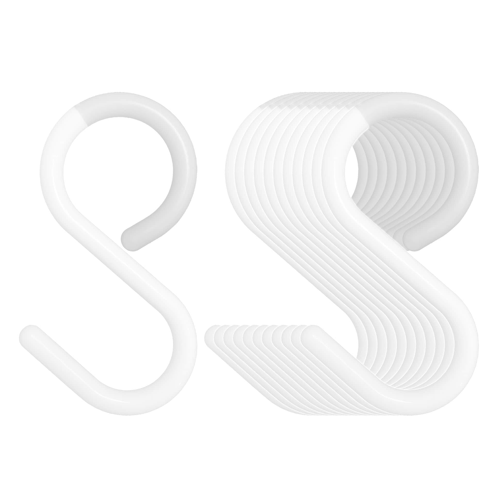 Afoxsos 12 Pack Secure Quiet Plastic S Hooks Flexible Neck Easy Twist Lock Rust Free Small 2.5 Inch durable home and garden accessory designed #LAF0816FA0588