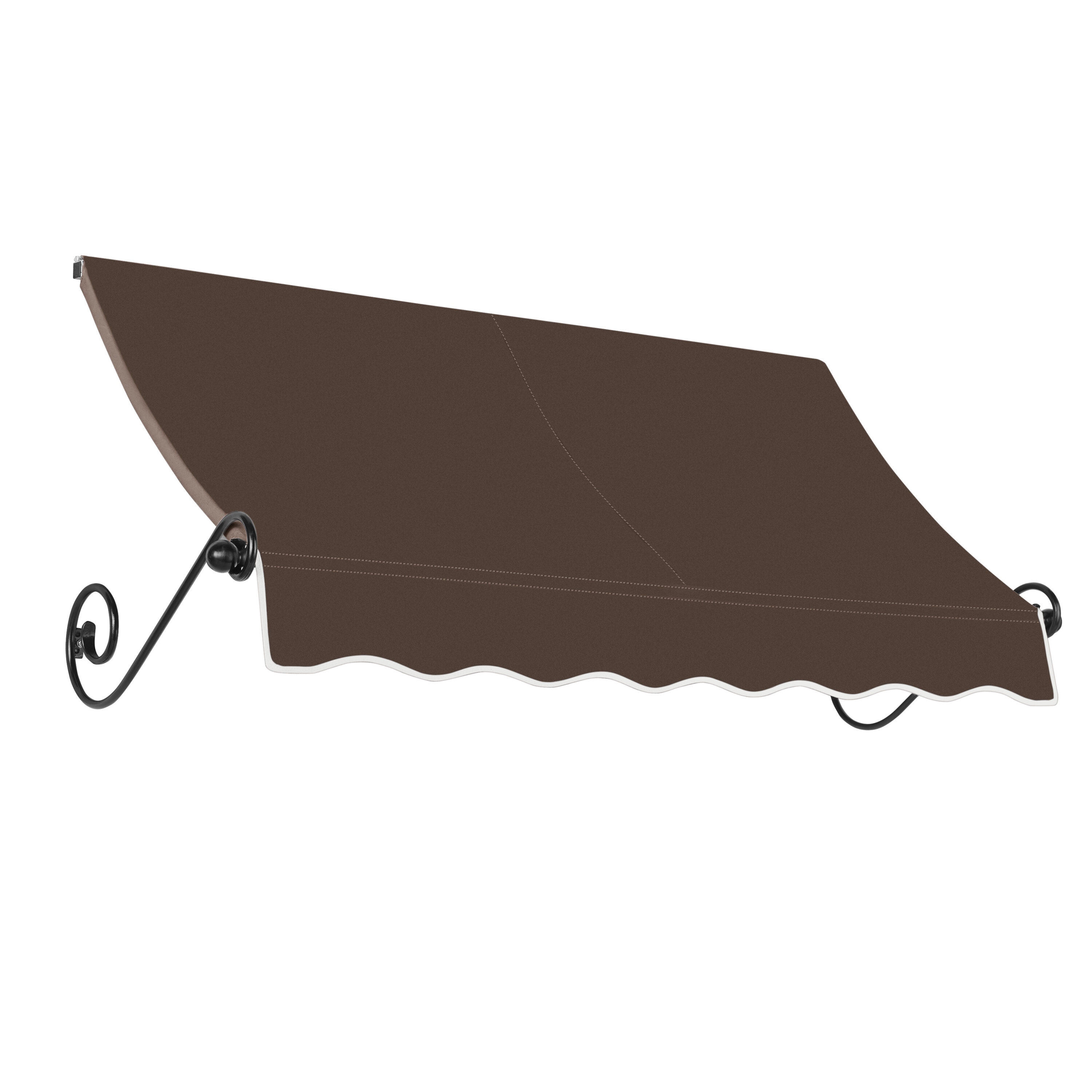 Awntech CH33-L-6BRN Charleston 76.5-in Wide x 36-in Projection x 36-in Height Fabric Brown Solid Fixed Window/Door Awning
