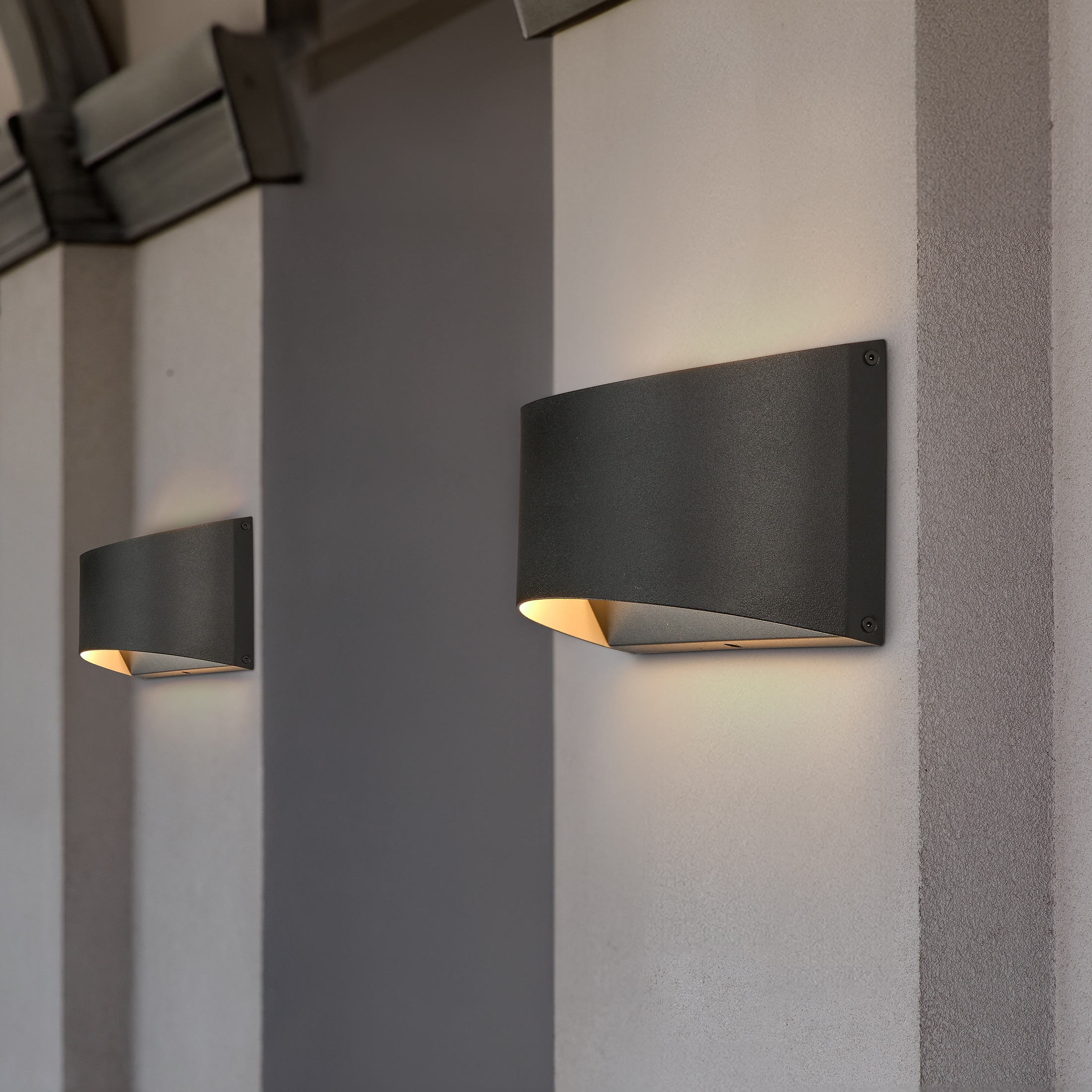 Matte Black Modern Dimmable LED Up/Down Outdoor Wall Sconce