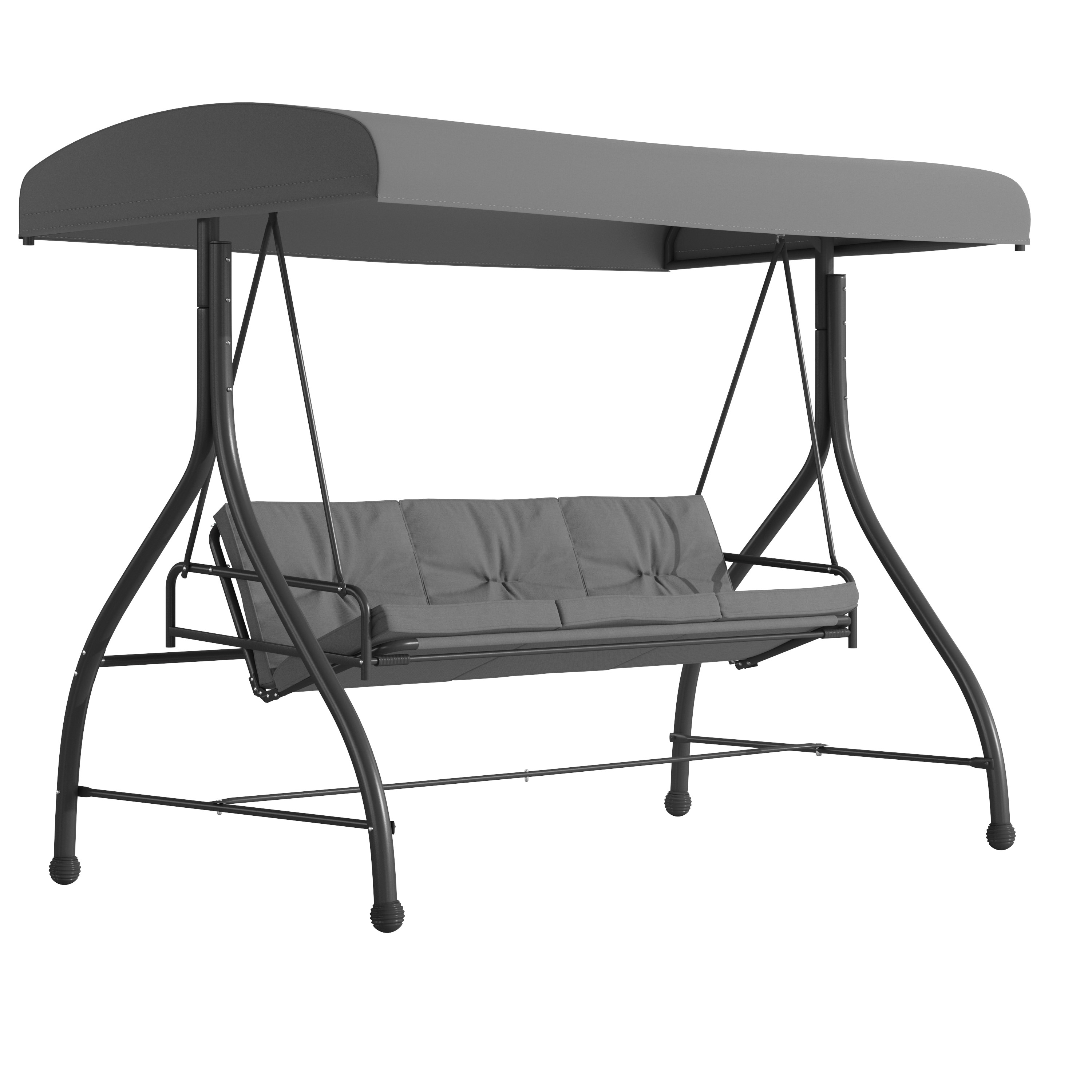 Flash Furniture 196861105630 Tellis 3 -person Gray Steel Outdoor Swing
