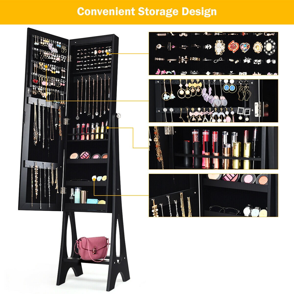 Costway HW58536BK Jewelry-Organization - View #6